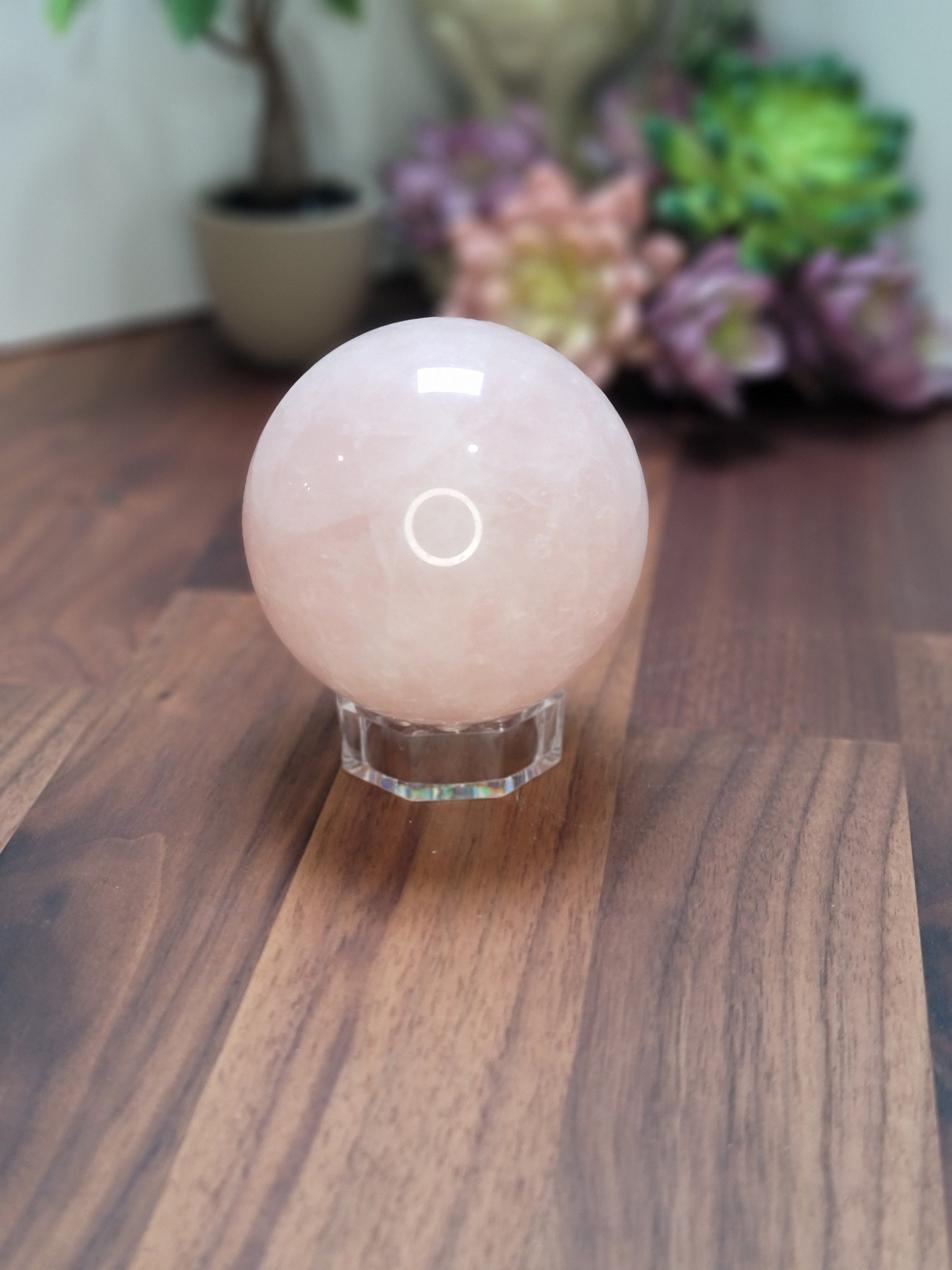 Radiant Rose Quartz Crystal Sphere | 78 MM | Alpha | Pink and White | Only 1 Available