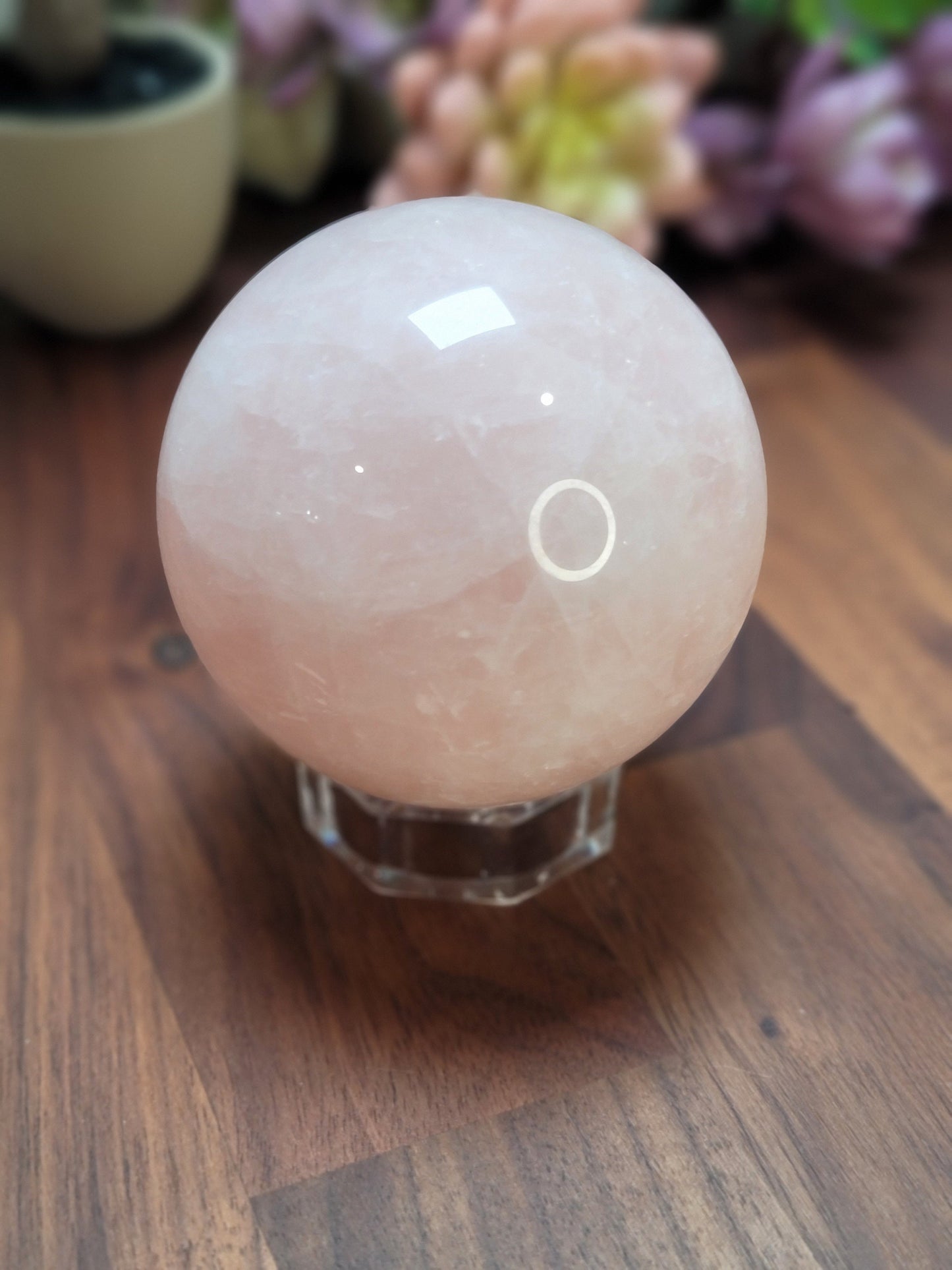 Radiant Rose Quartz Crystal Sphere | 78 MM | Alpha | Pink and White | Only 1 Available