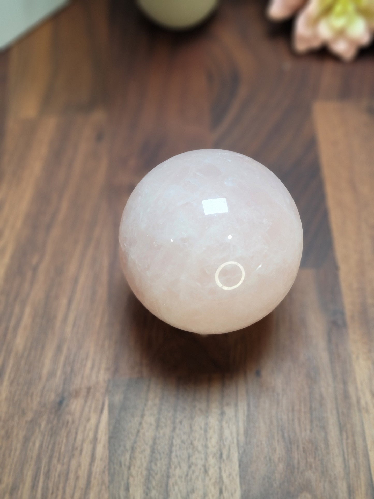 Radiant Rose Quartz Crystal Sphere | 78 MM | Alpha | Pink and White | Only 1 Available