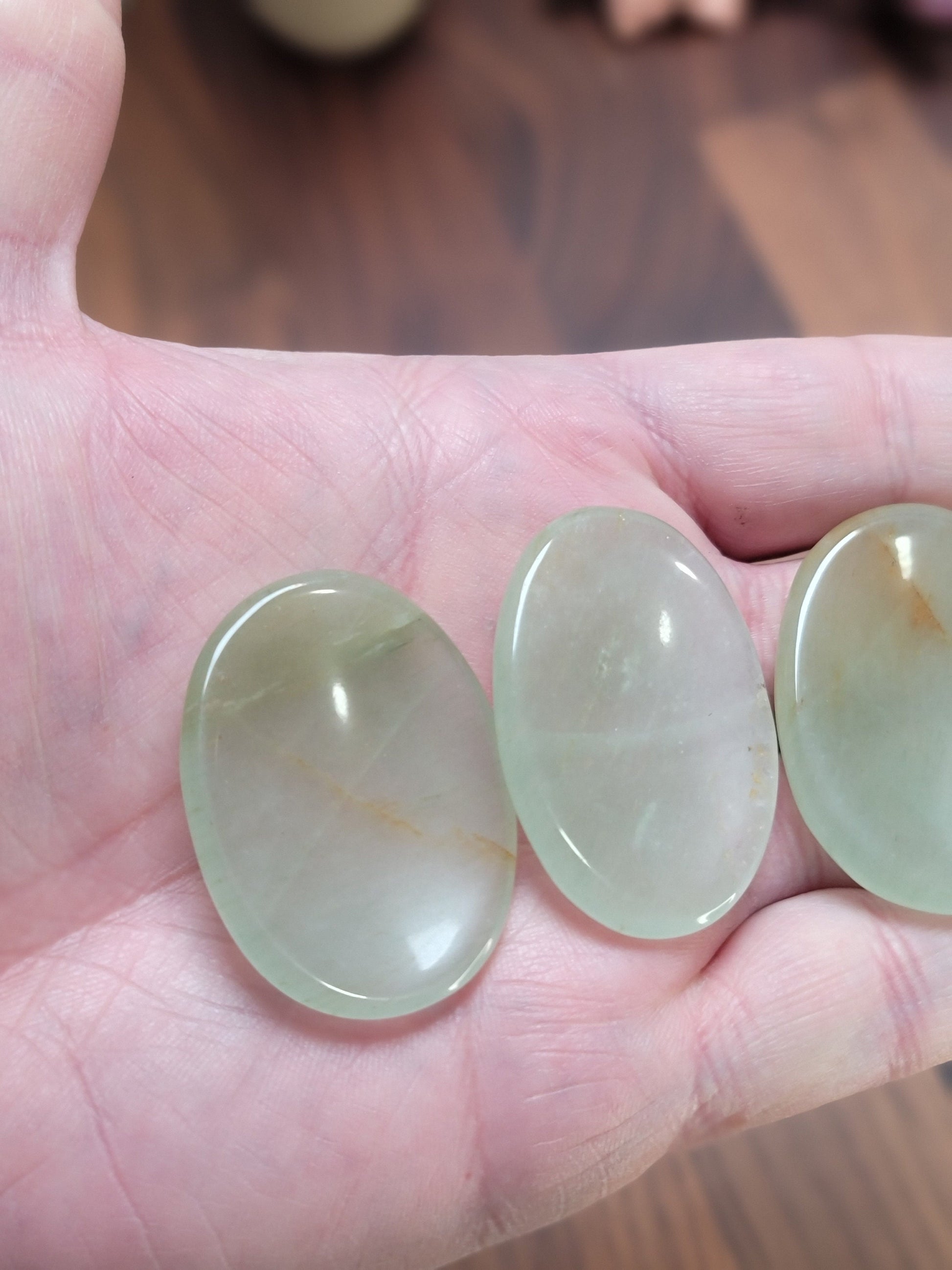 Green Onyx Worry Stone | 1.75" | Light Green & Orange | Pocket Crystals | ADHD Fidget | Intuitively Chosen