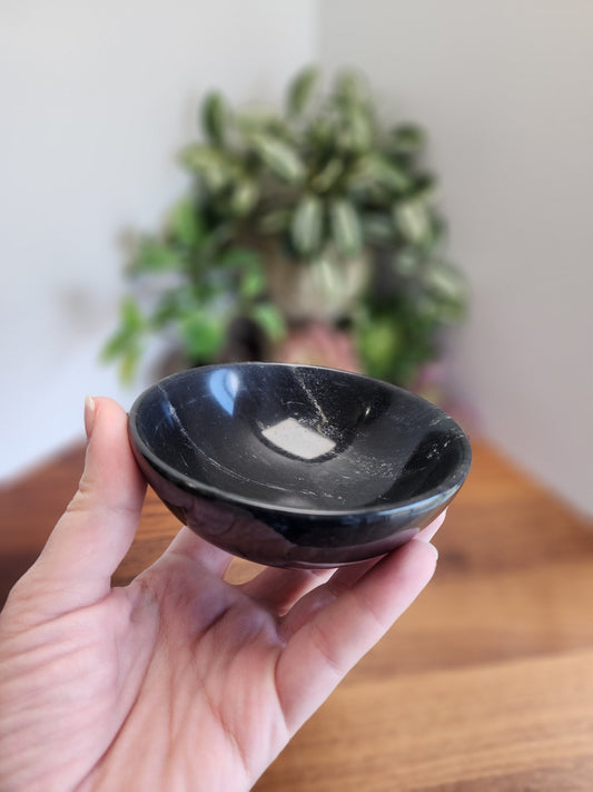 Black Onyx Crystal Bowl | 3.5" Wide | Bowl for Treasures | Crystal Confetti Holder | Intuitively Chosen