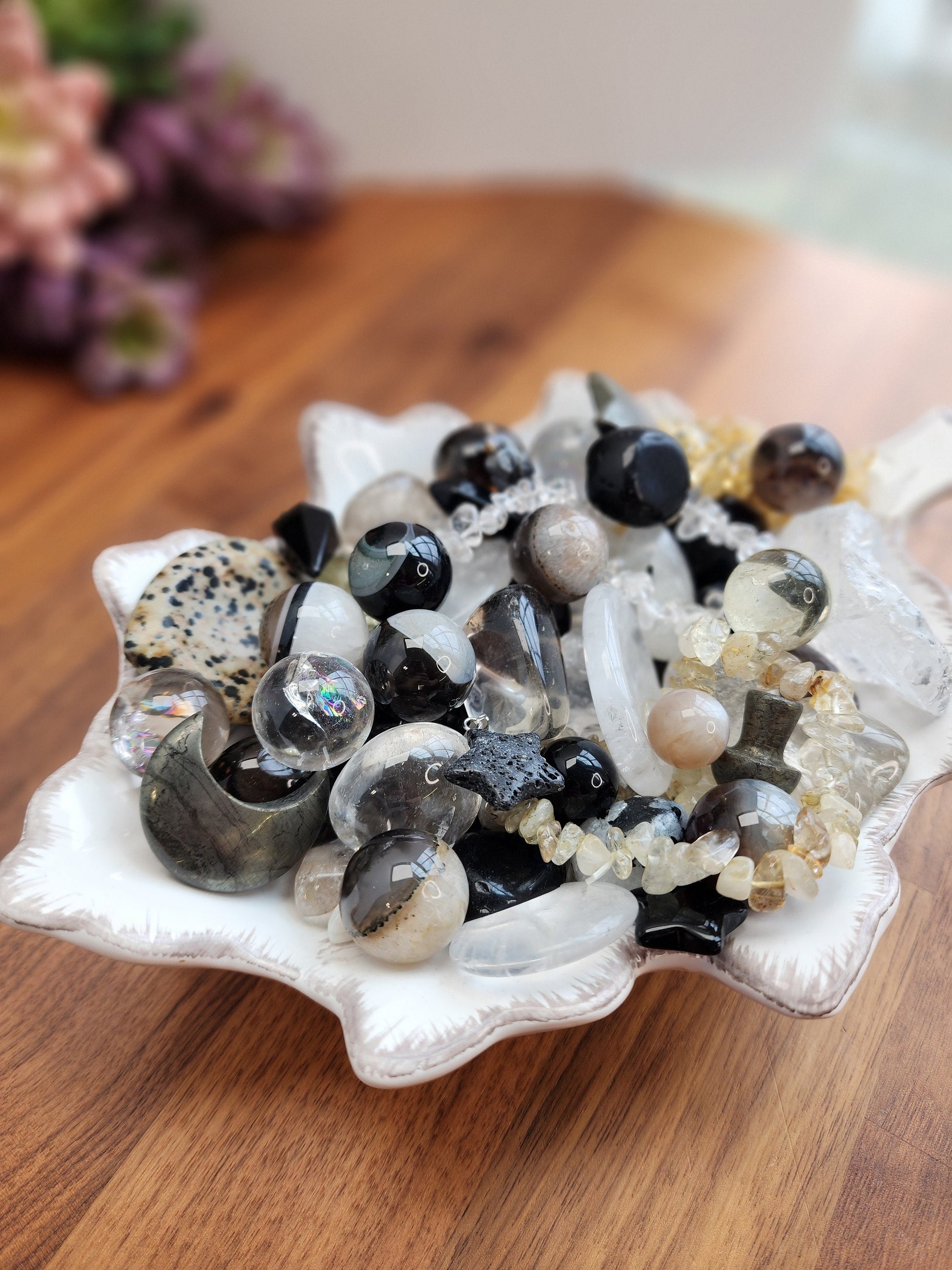 Crystal Confetti Scoop: Gold, Citrine, Obsidian, Quartz Mix