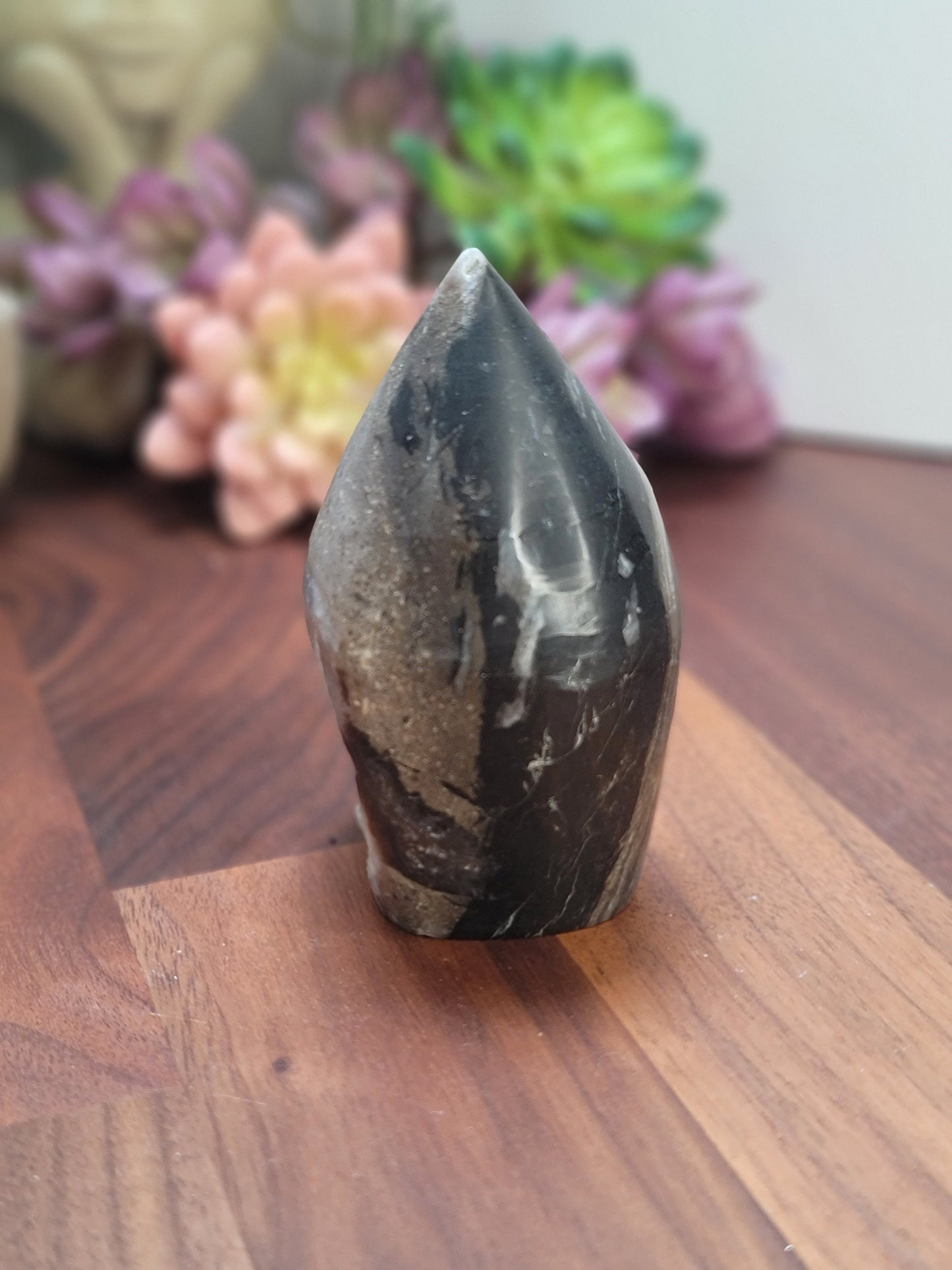 Druzy Sphalerite Free Form (F) Frankie | 3.5" | Sparkling Black and Gray Flame | Only 1 Available