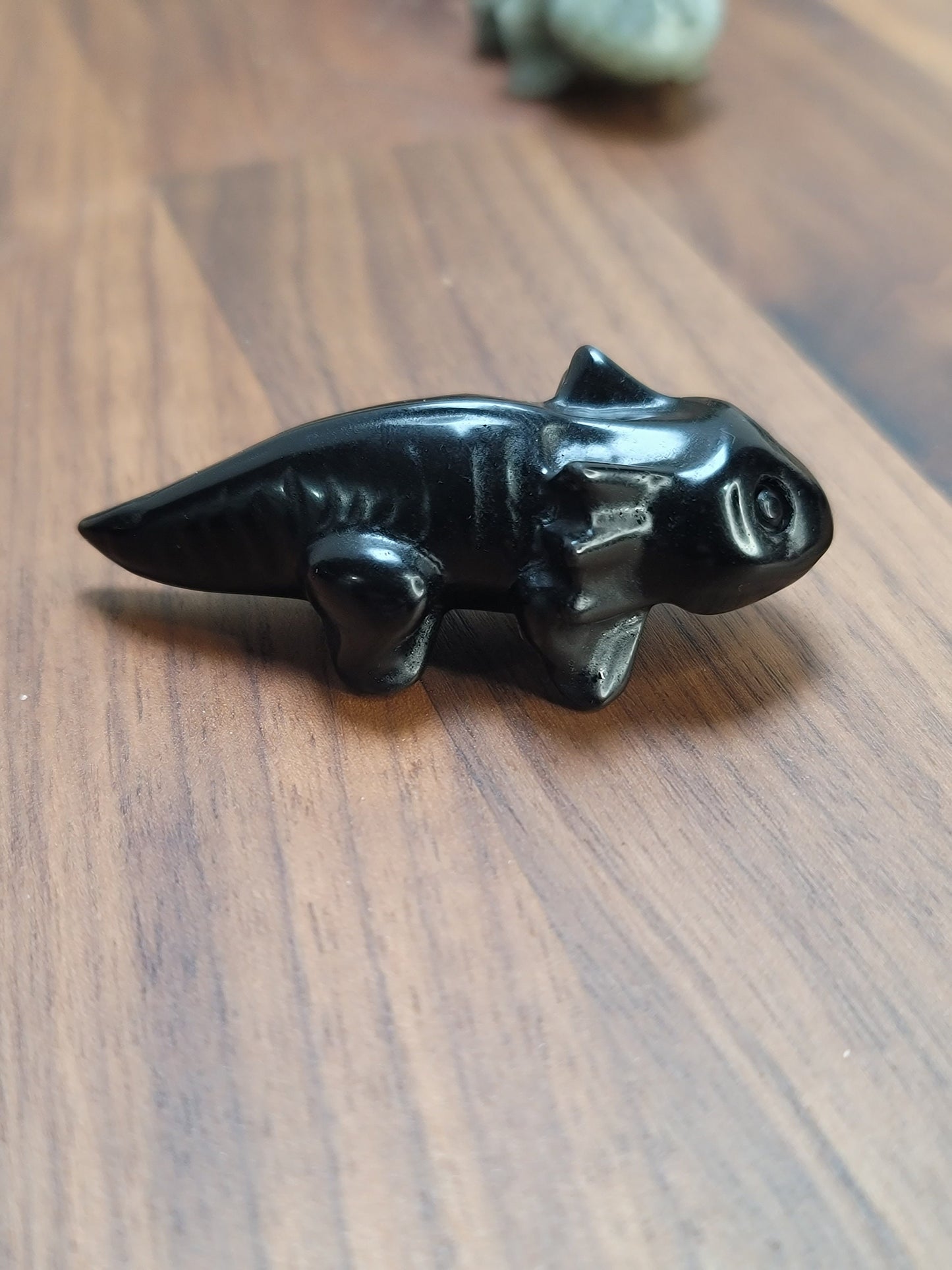 Awesome Axolotl Crystal | 2.5" | Amphibian Carving | Labradorite, Banded Calcite, Obsidian, UV Yooperlite, QueSera | Intuitively Chosen