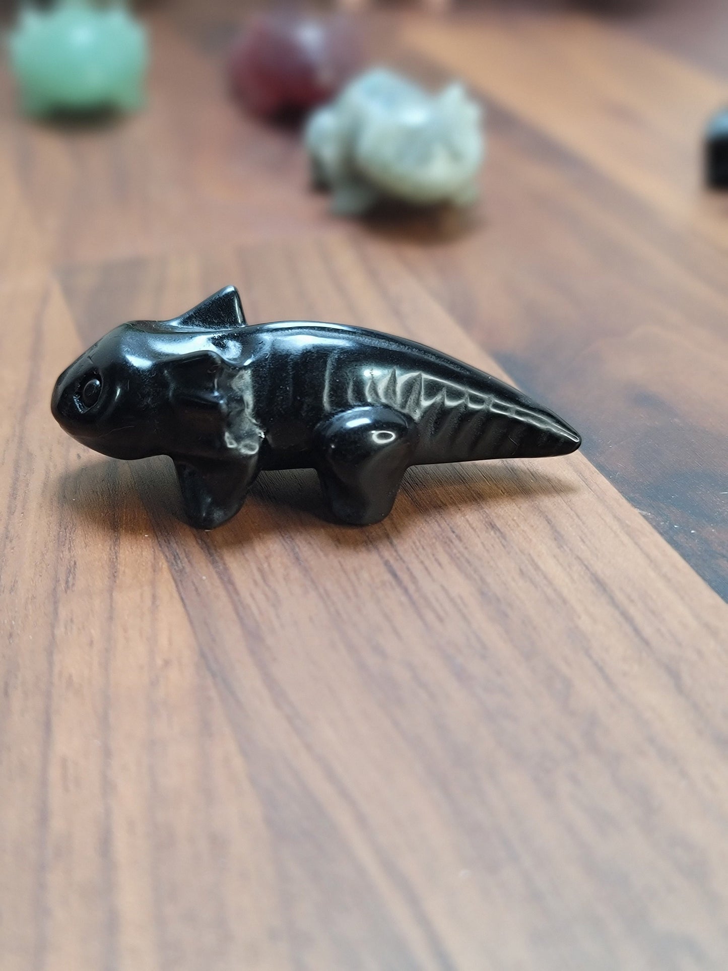 Awesome Axolotl Crystal | 2.5" | Amphibian Carving | Labradorite, Banded Calcite, Obsidian, UV Yooperlite, QueSera | Intuitively Chosen