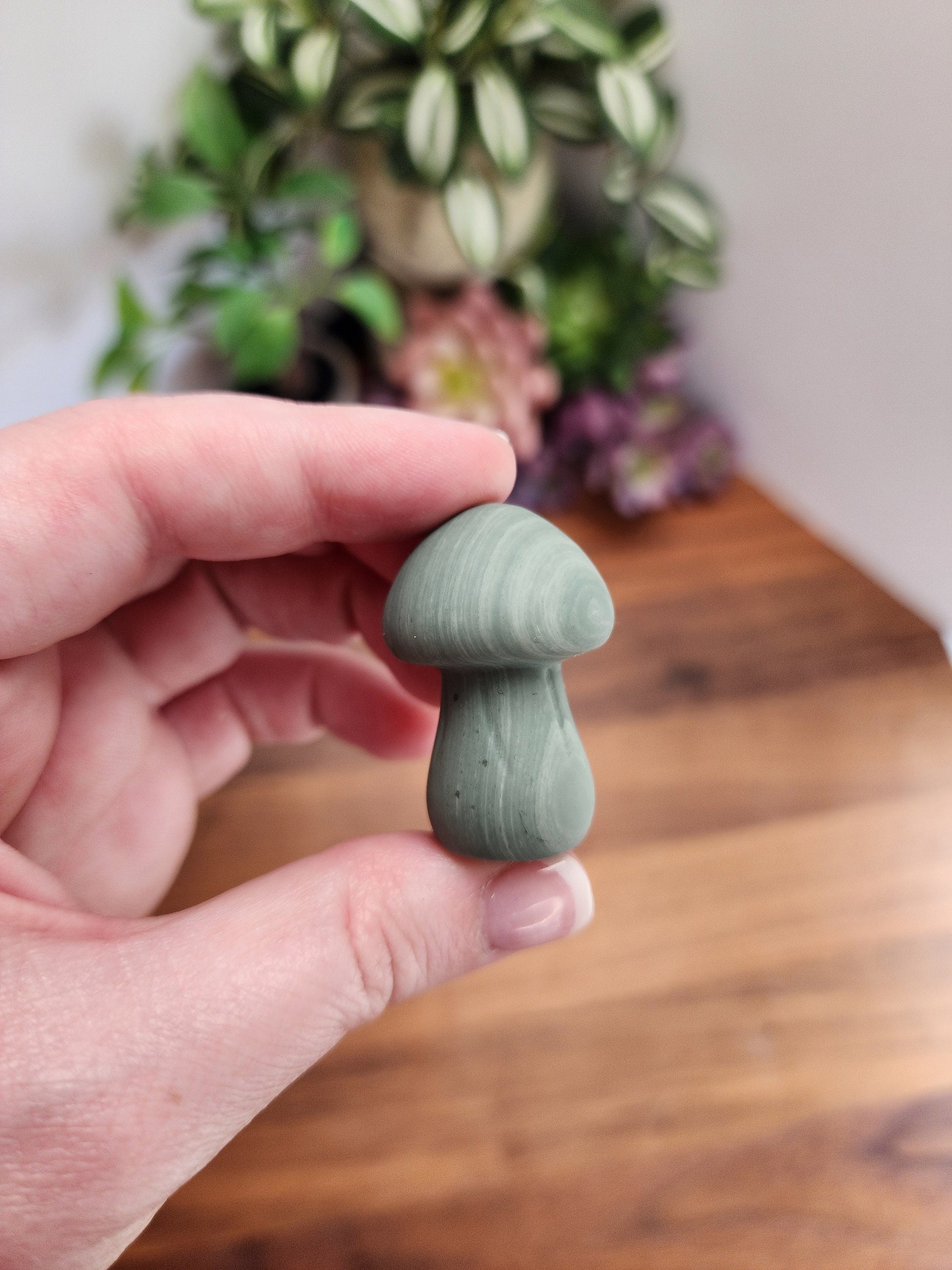 Chunky Crystal Mushroom: Obsidian, Jade, Fluorite, Yooperlite, Goldstone