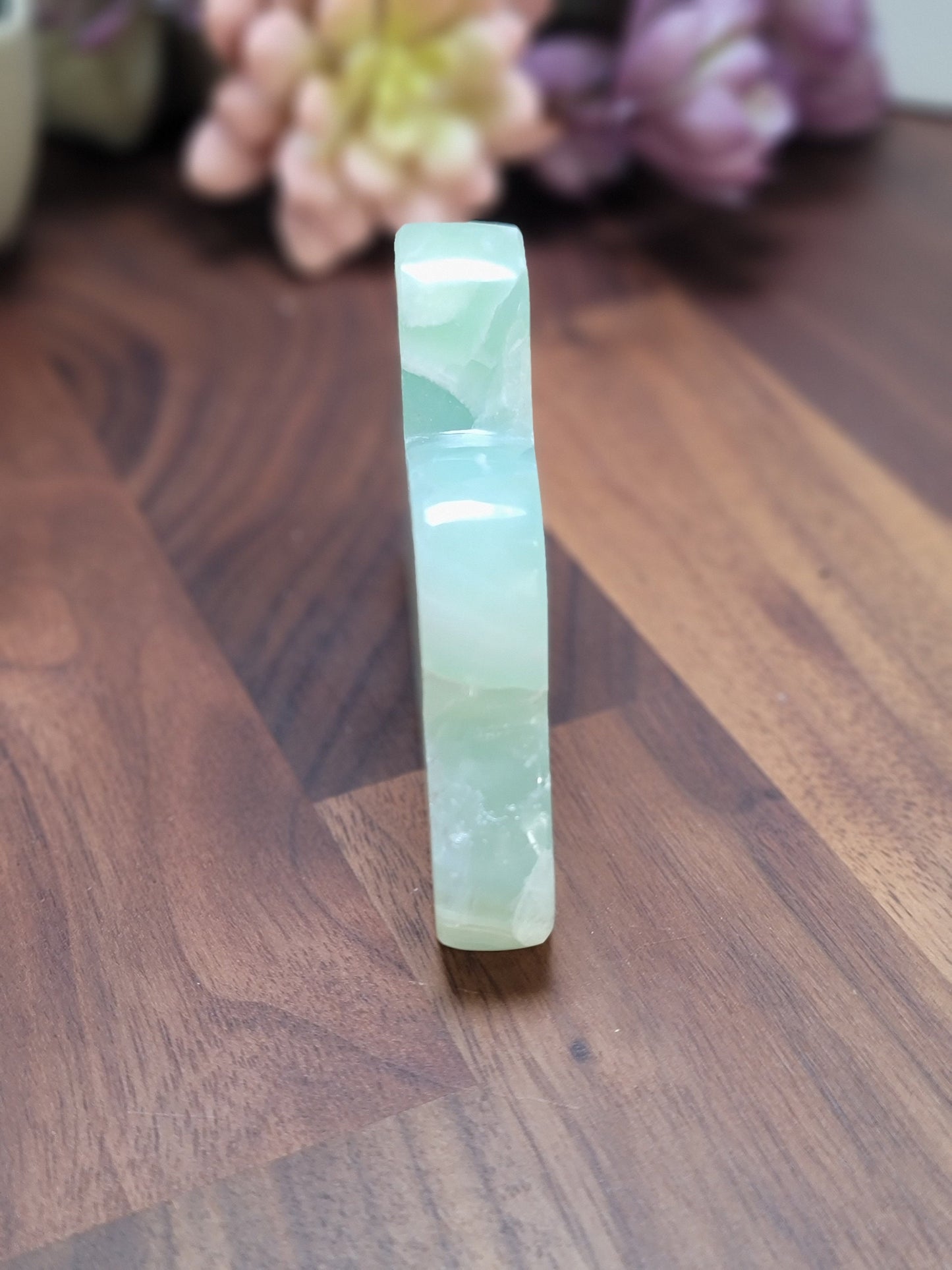 Pistachio Calcite Cloud Carving: Green and Teal Blue Crystal