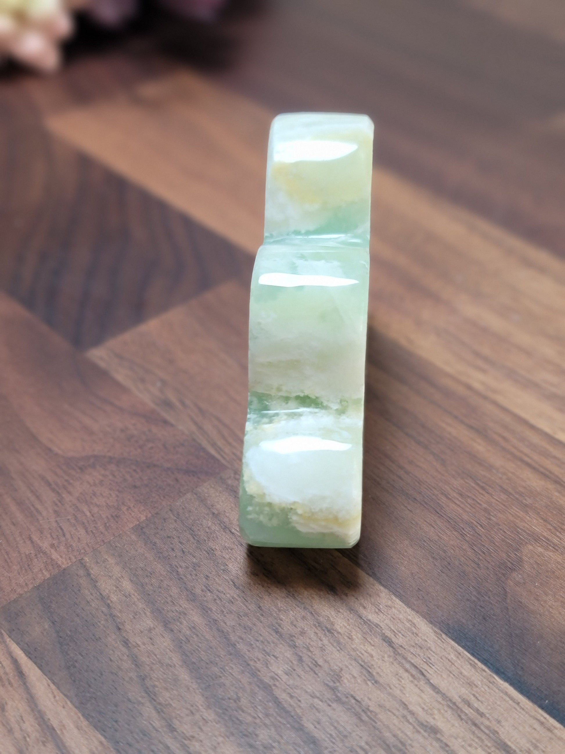 Green Calcite Cloud Crystal Carving | 87 X 56 MM | Green and White | Only 1 Available C