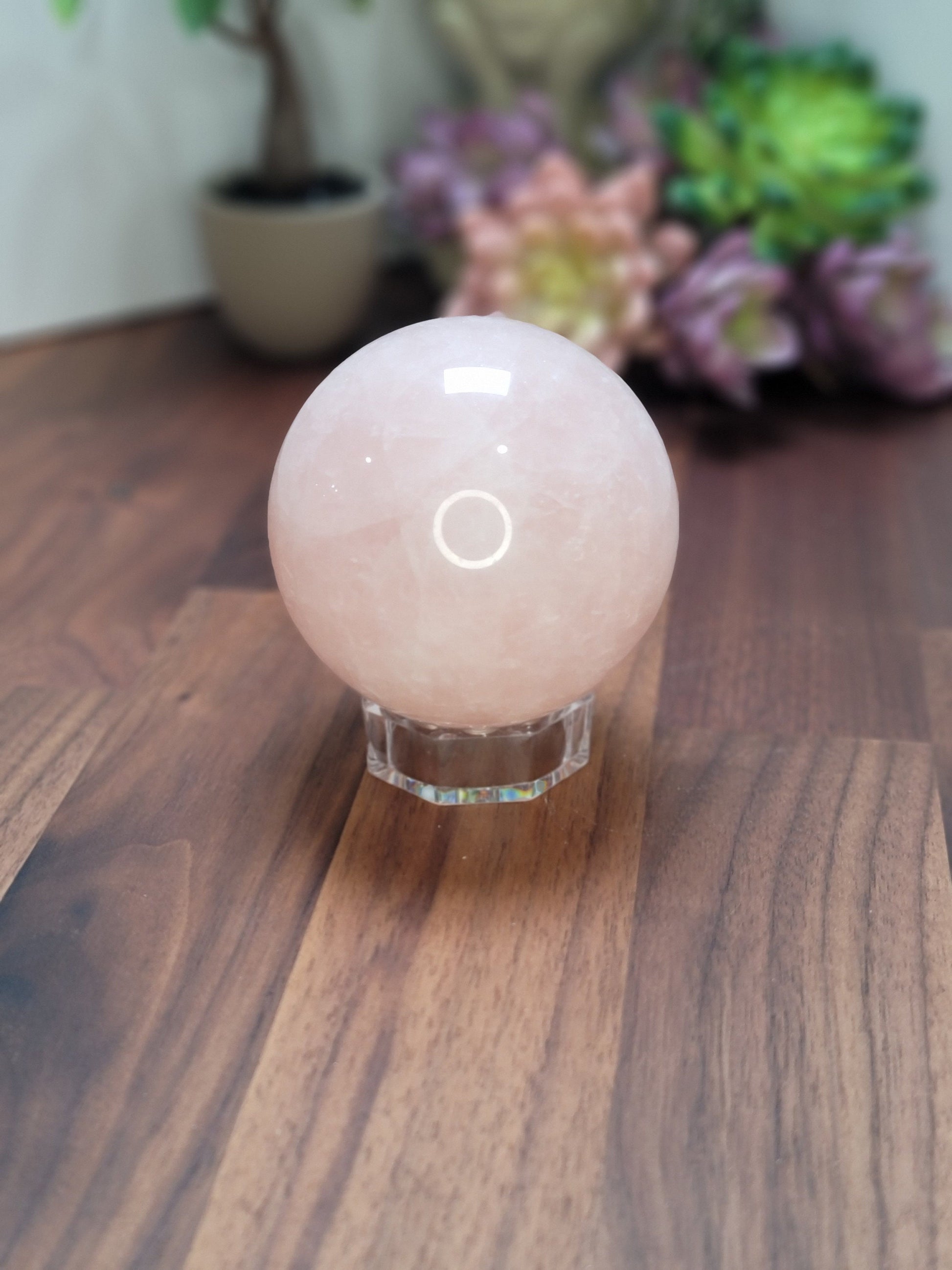 Radiant Rose Quartz Crystal Sphere | 78 MM | Alpha | Pink and White | Only 1 Available