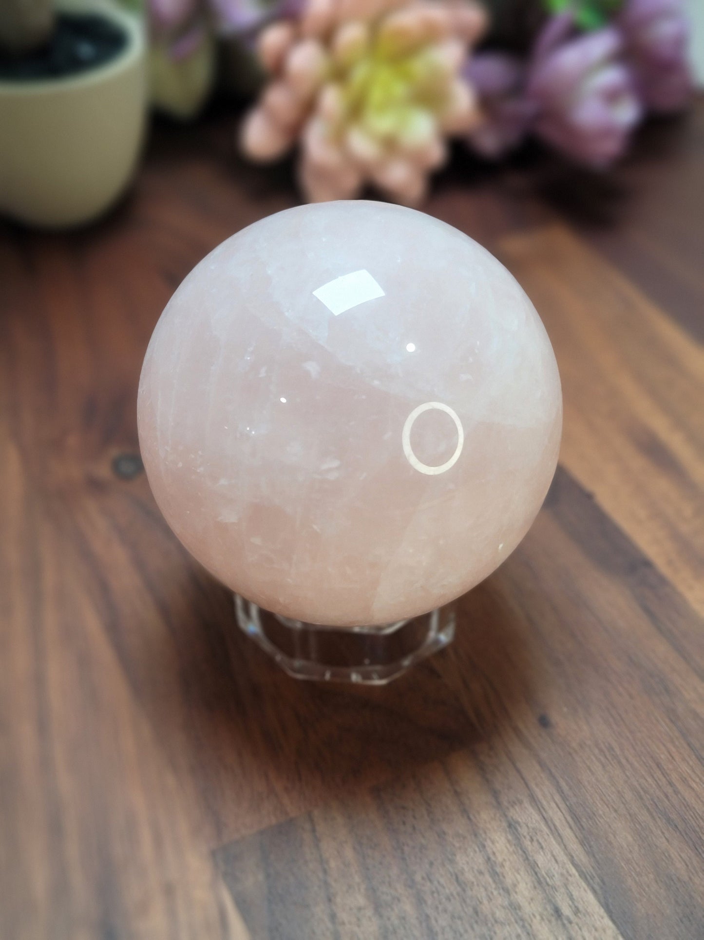 Radiant Rose Quartz Crystal Sphere | 78 MM | Alpha | Pink and White | Only 1 Available