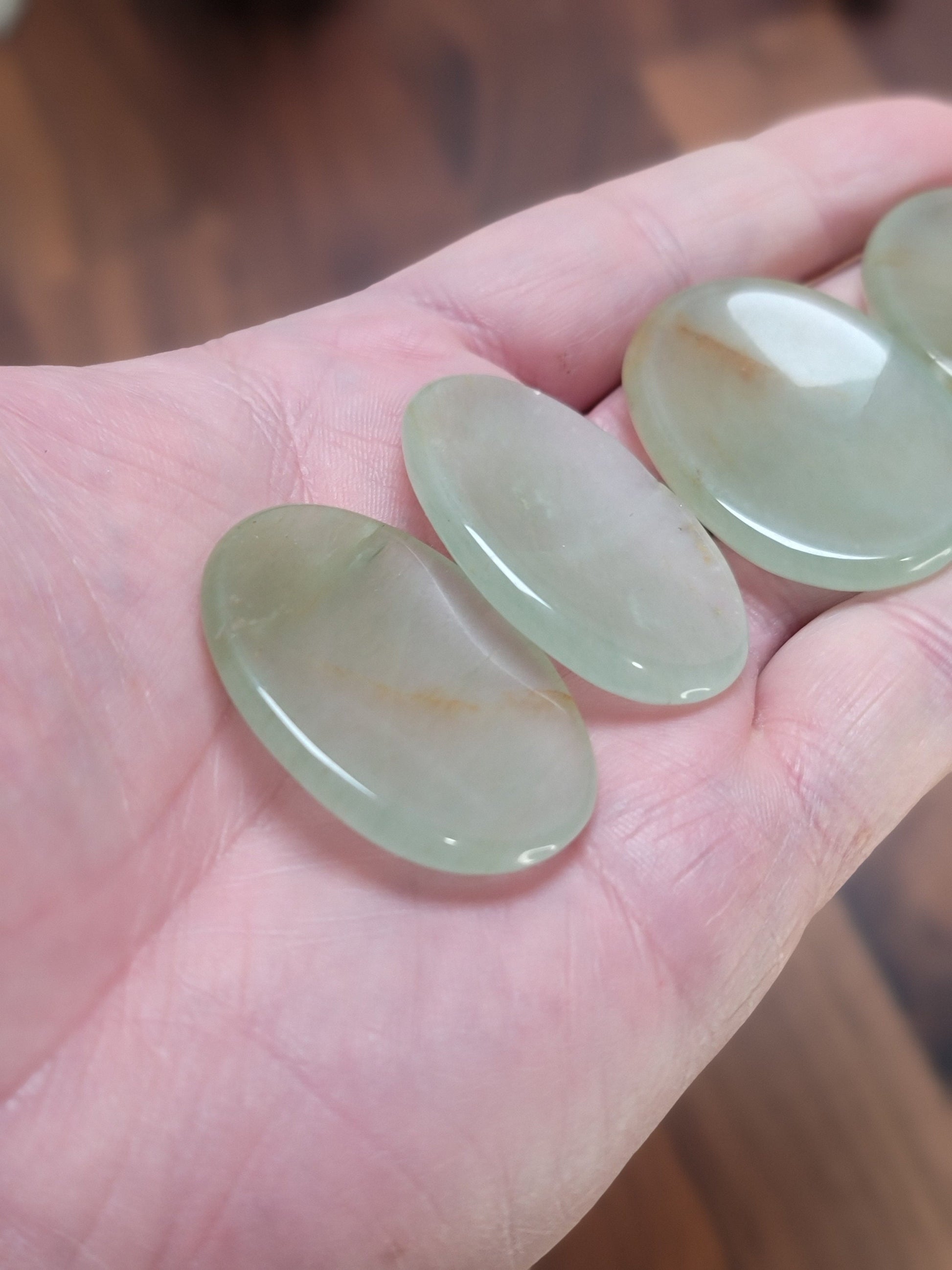 Green Onyx Worry Stone | 1.75" | Light Green & Orange | Pocket Crystals | ADHD Fidget | Intuitively Chosen