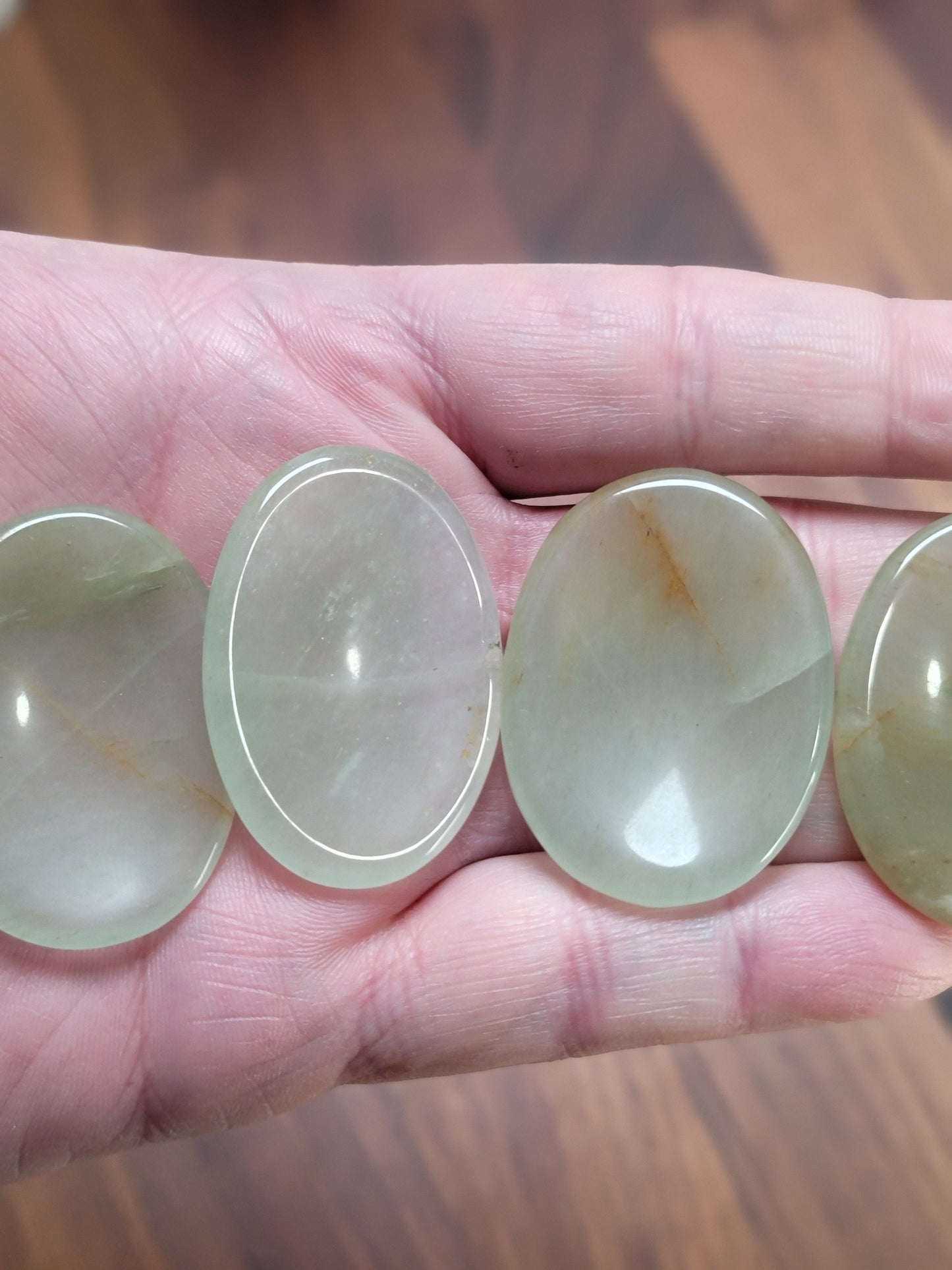Green Onyx Worry Stone | 1.75" | Light Green & Orange | Pocket Crystals | ADHD Fidget | Intuitively Chosen