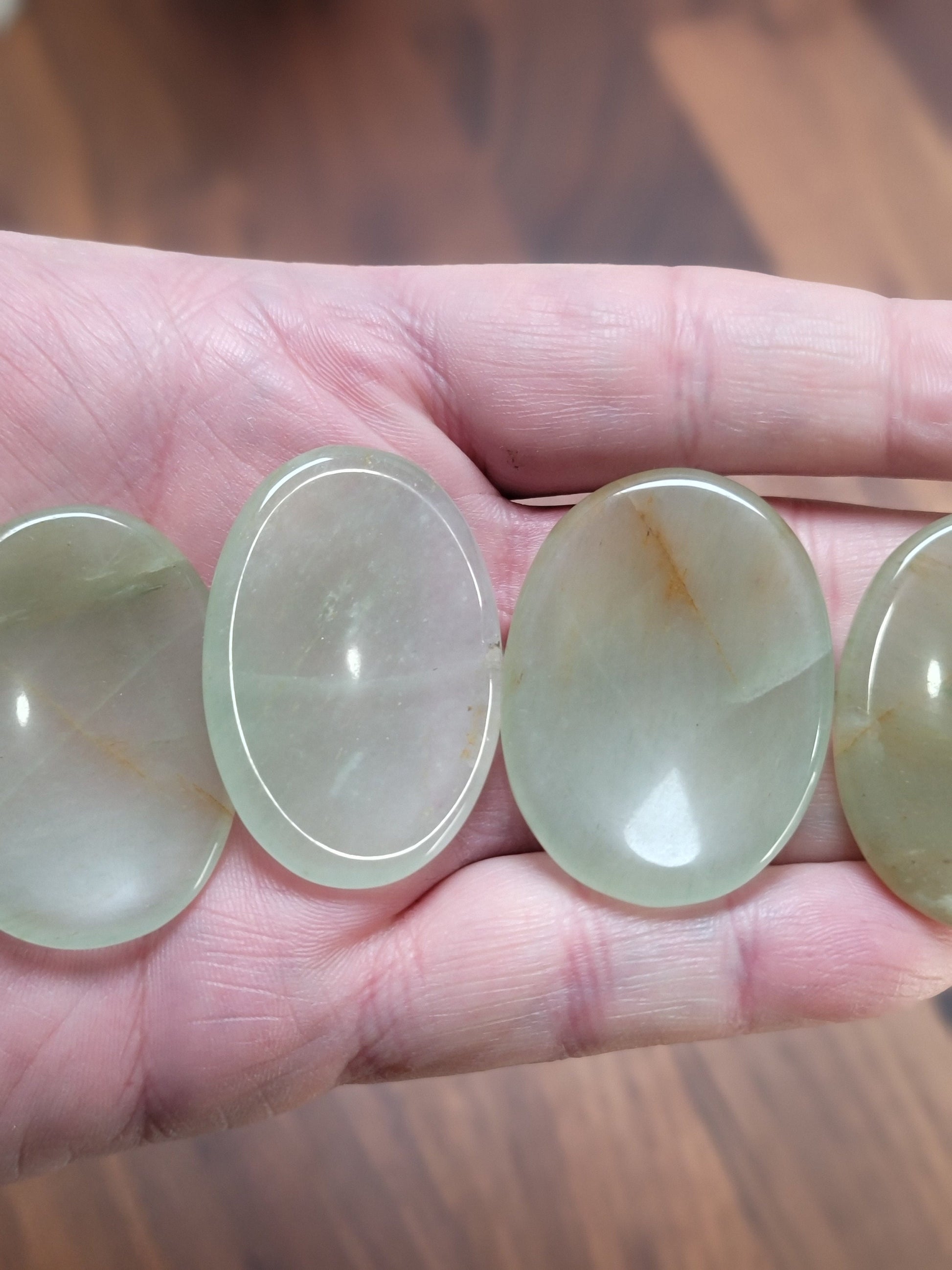 Green Onyx Worry Stone | 1.75" | Light Green & Orange | Pocket Crystals | ADHD Fidget | Intuitively Chosen