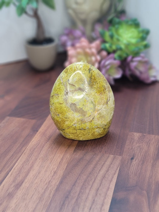 Green Opal Free Form (C) Cassie | Crystal Carving | Green Brown and Yellow | Only 1 Available