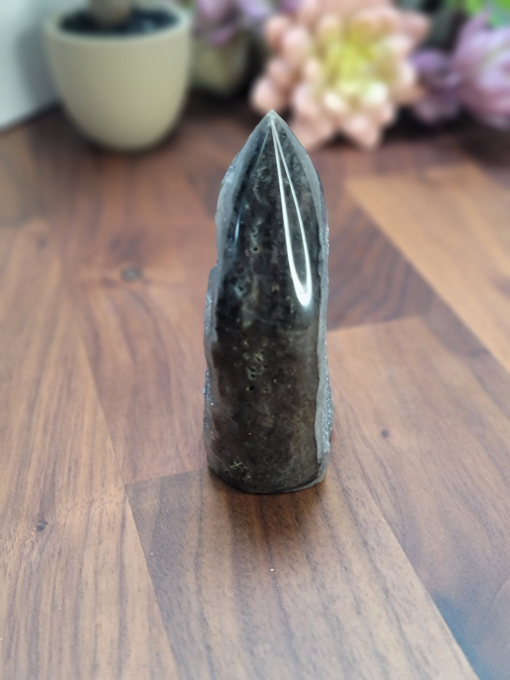 Druzy Sphalerite Free Form (E) Estrella | 3.5" | Sparkling Black and Gray Flame | Only 1 Available