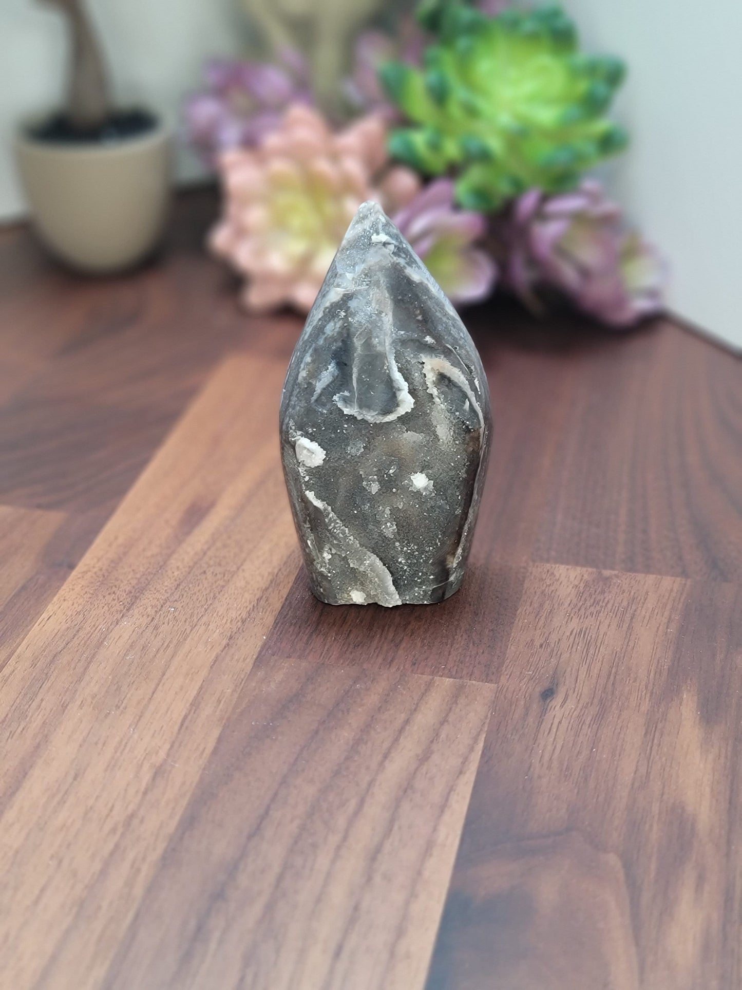 Druzy Sphalerite Free Form (G) Georgia | 3.6" | Sparkling Black and Gray Flame | Only 1 Available