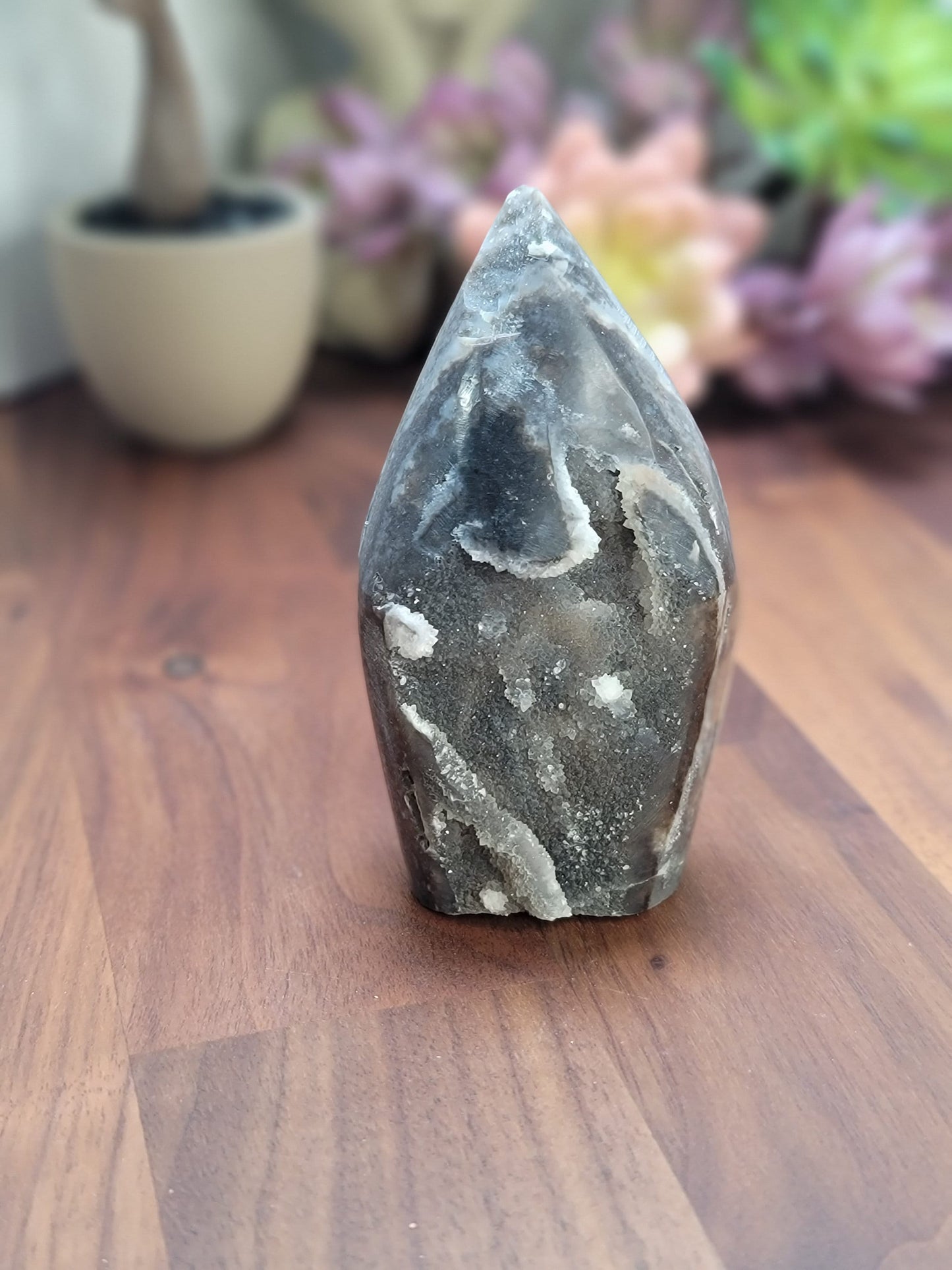 Druzy Sphalerite Free Form (G) Georgia | 3.6" | Sparkling Black and Gray Flame | Only 1 Available