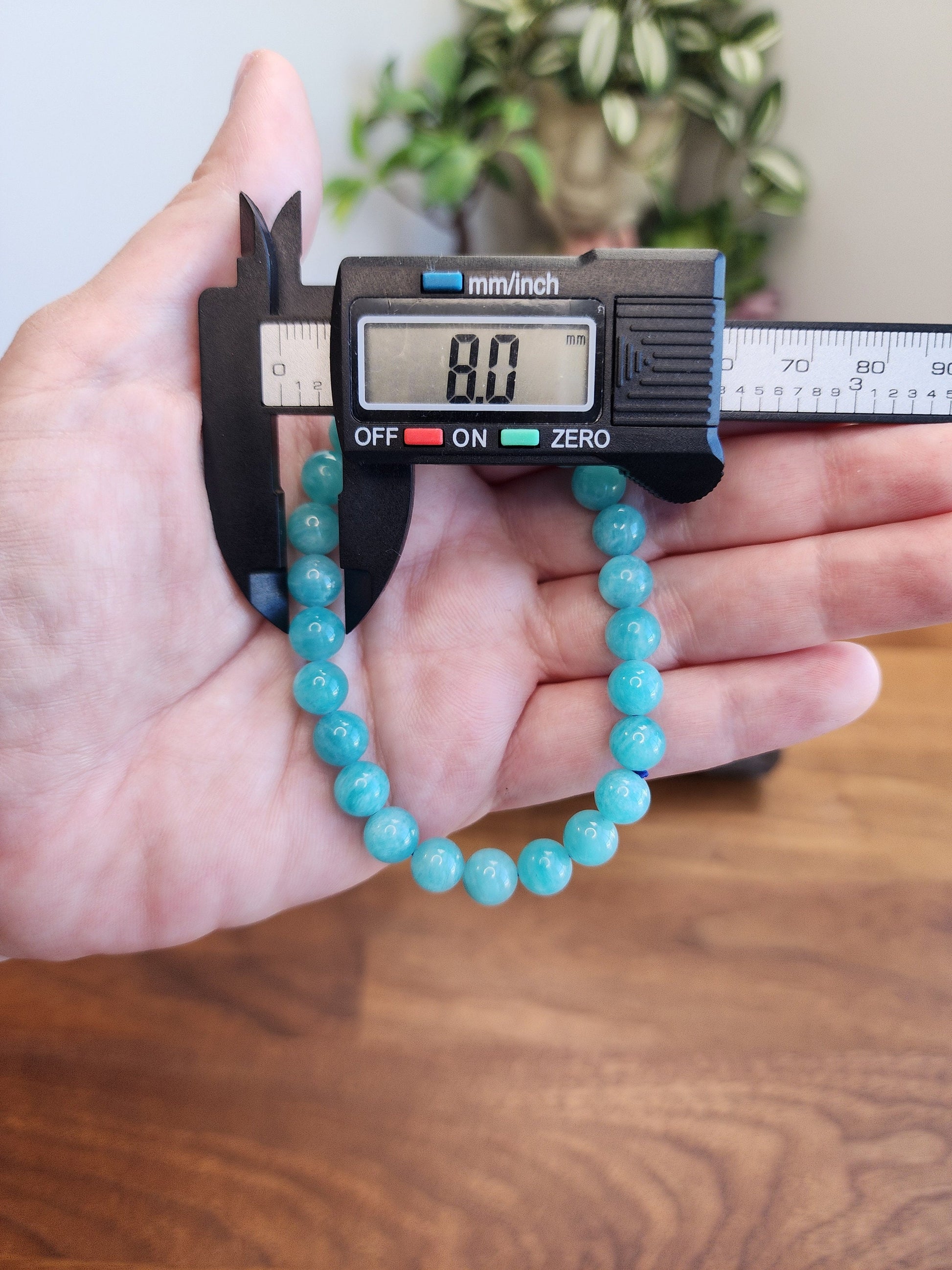 Amazonite Bracelet | 8MM Teal Crystal Jewelry | Beachy Ocean Blue | Mermaidcore | Sea Witch | Bright & Bold