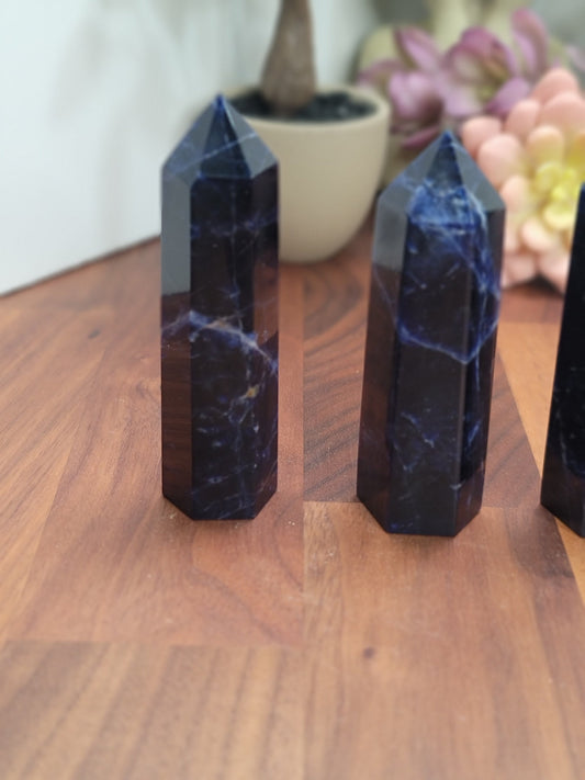 Dark Blue Sodalite Towers | Deep Color Navy Crystal Points | Intuitively Chosen
