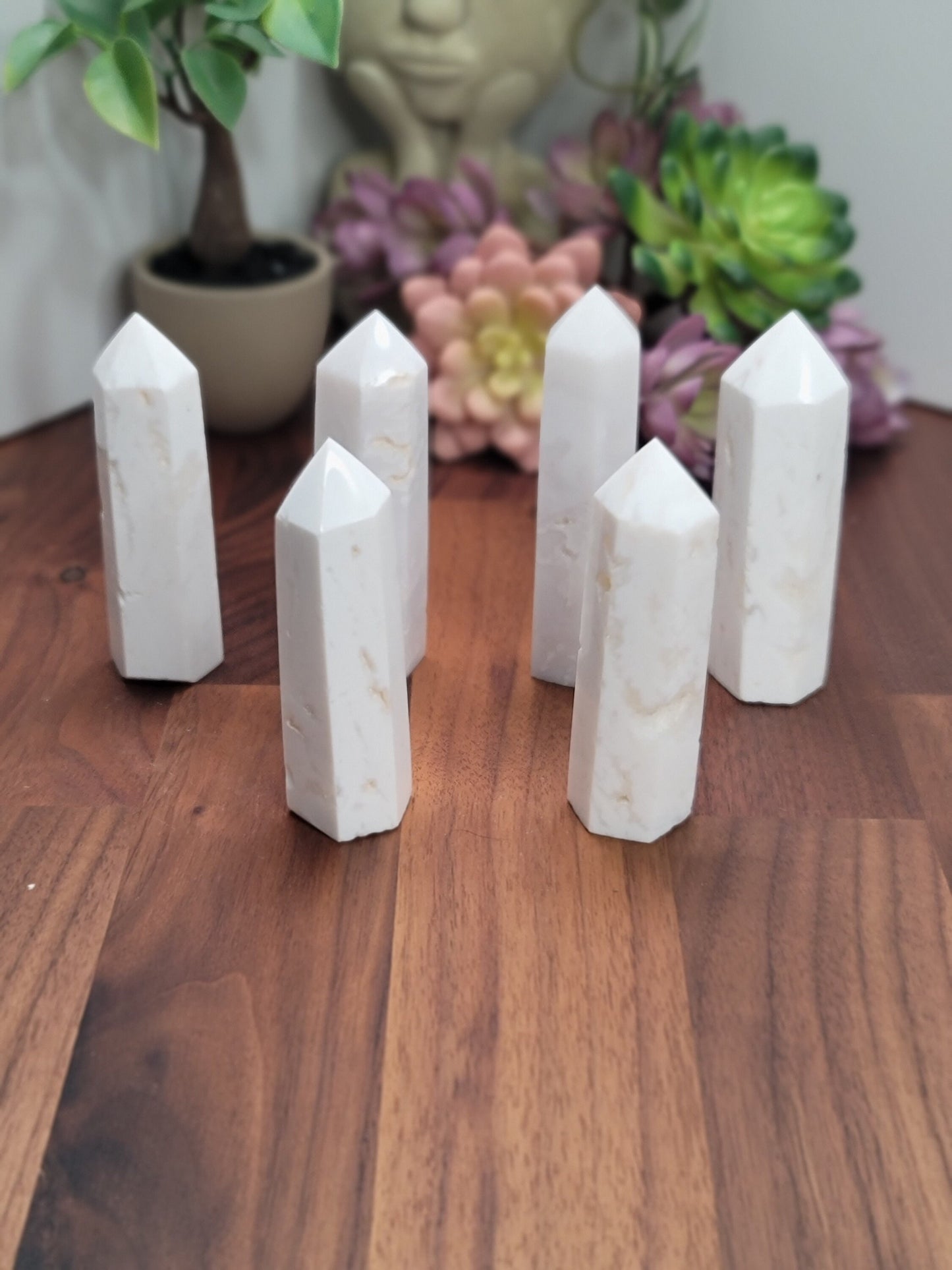 White Druzy Agate Tower | Snow White Quartz Points | Crystal for Winter | Intuitively Chosen