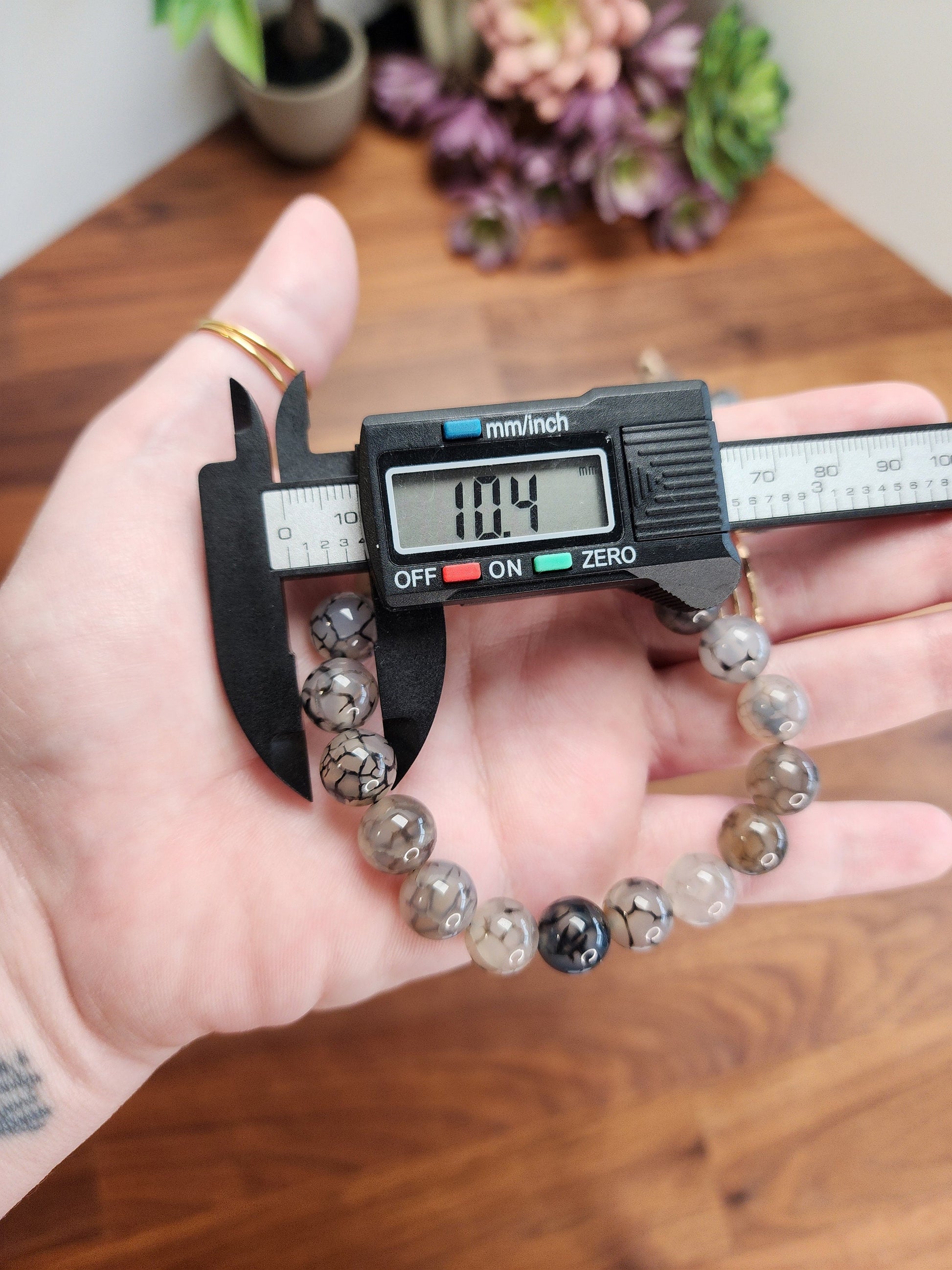 Dragon Vein Crystal Bracelet | 10 MM | Black and Clear | Intuitively Chosen