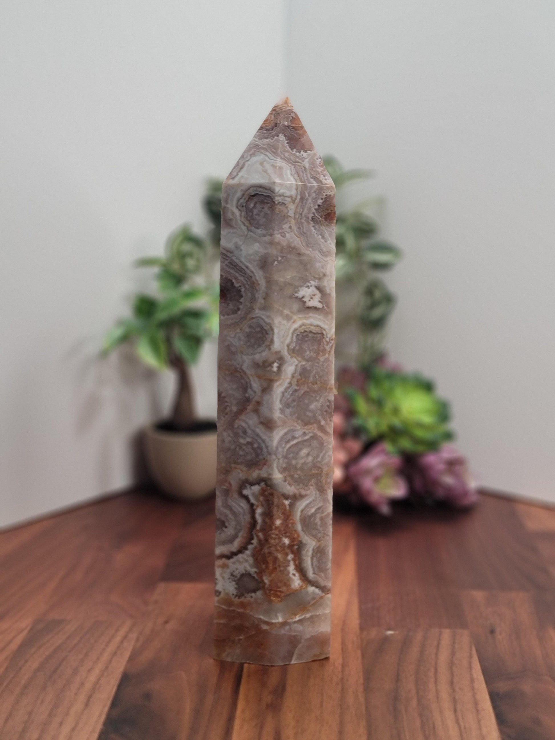 Massive Amethyst Agate Crystal Tower | 10.5 Inches | Purple Gray and Brown Crystal Point | One of Kind