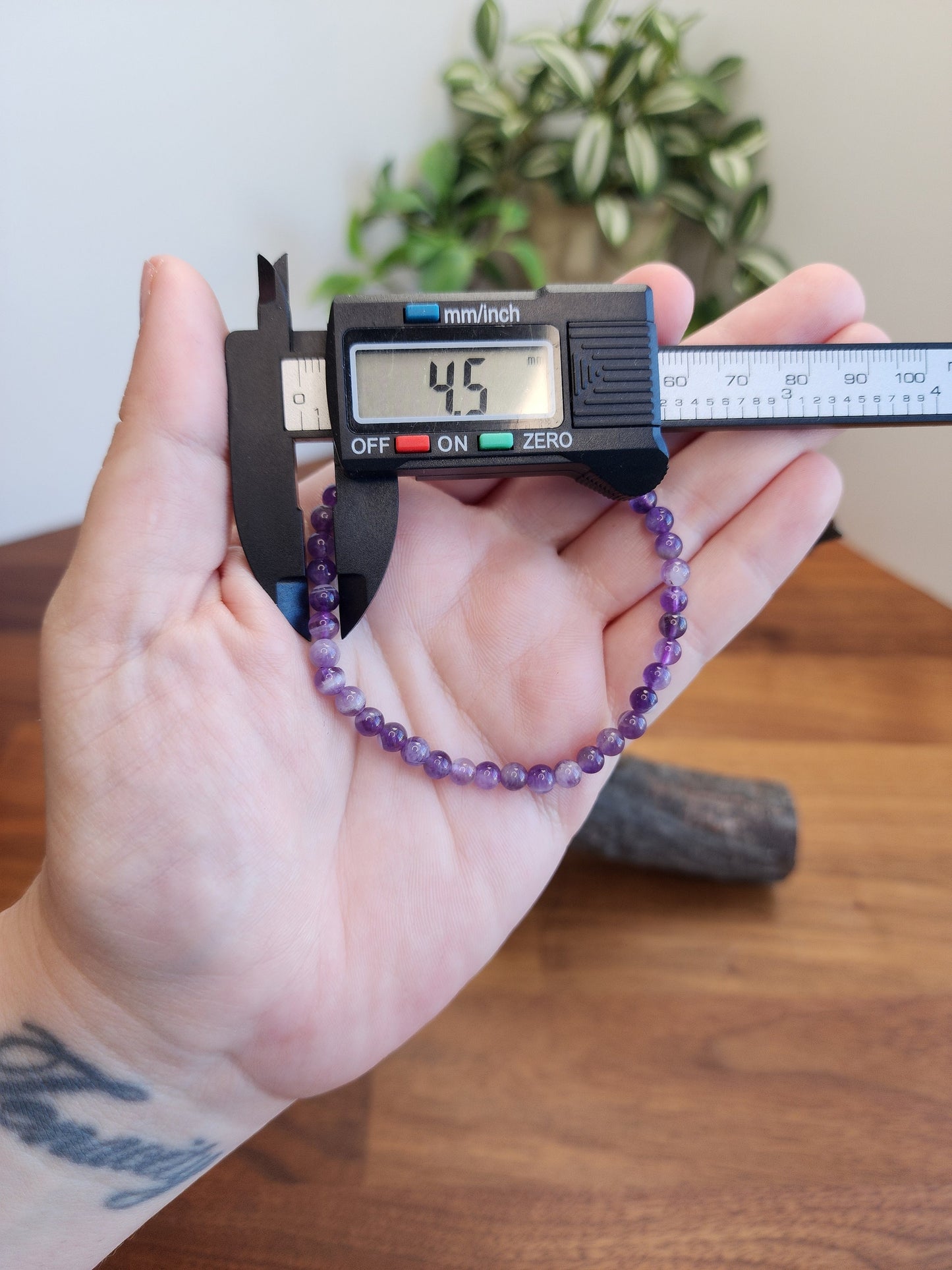 Chevron Amethyst Crystal Bracelet | 4MM | Purple and White | Intuitively Chosen