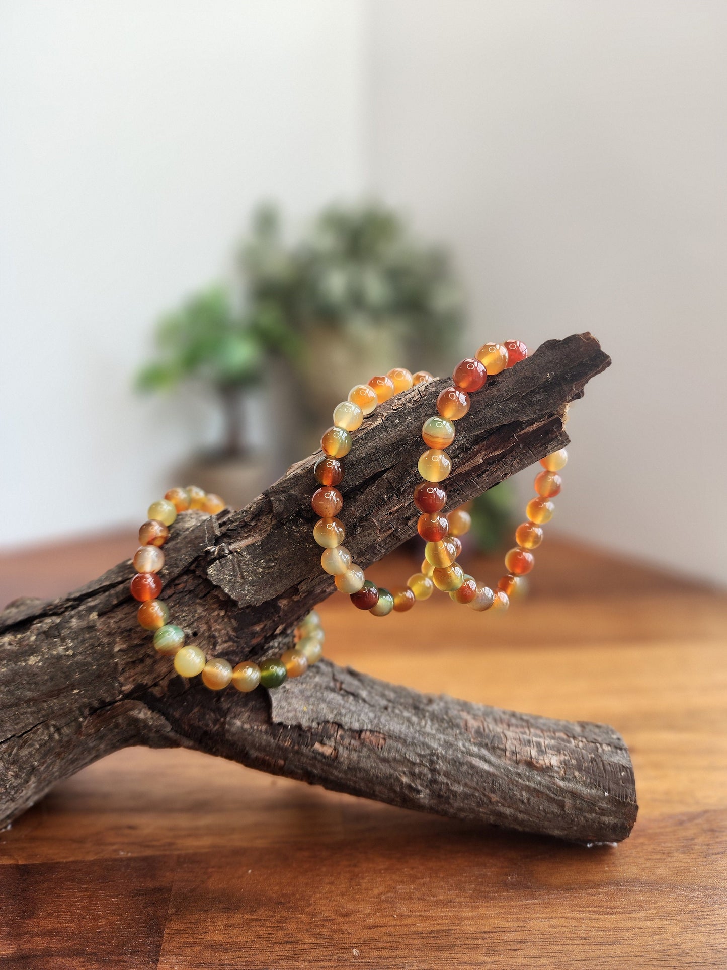 Peacock Agate Bracelet | 8MM Crystal Beads | Gorgeous Banding | Green, Brown, Copper, and Mint colors for Fall | Earthy Autumn Jewelry