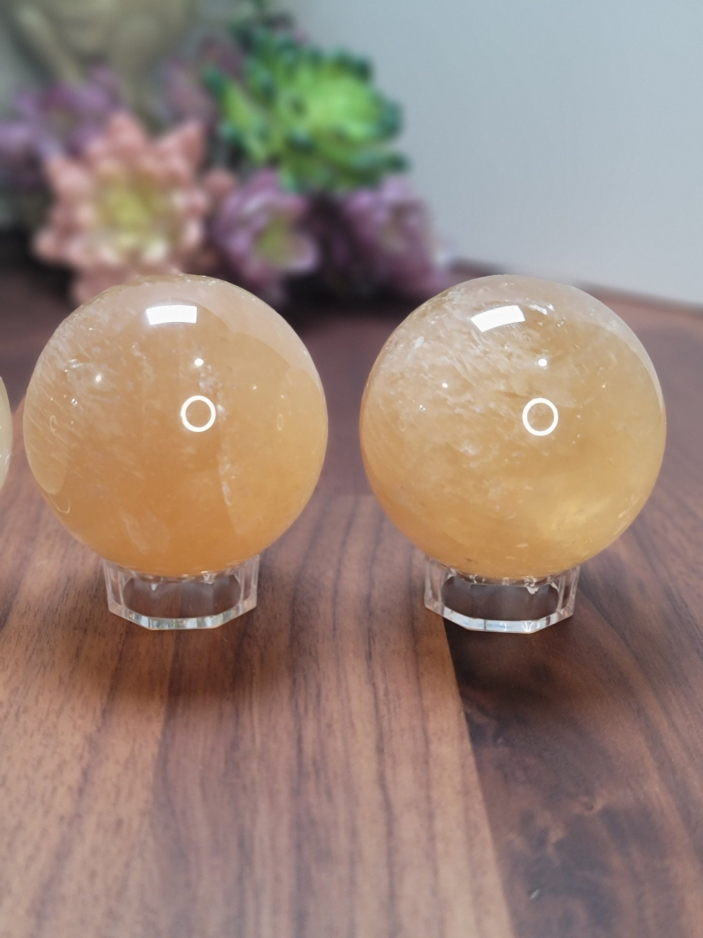 Sparkling Optical Calcite Sphere | White, Honey & Gold colored Crystals | Around 60mm each | You choose your mediation stone for Autumn fall