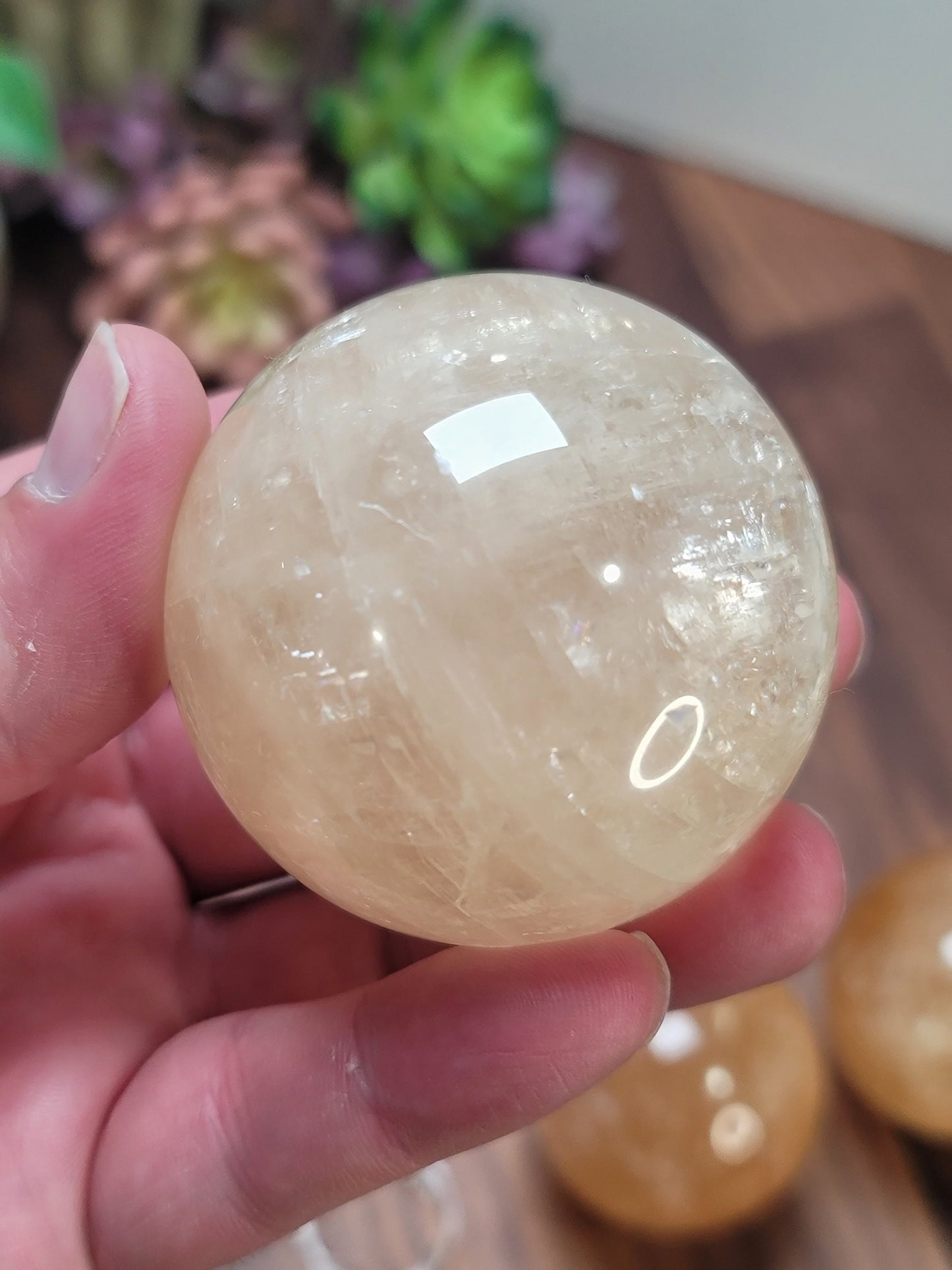 Sparkling Optical Calcite Sphere | White, Honey & Gold colored Crystals | Around 60mm each | You choose your mediation stone for Autumn fall