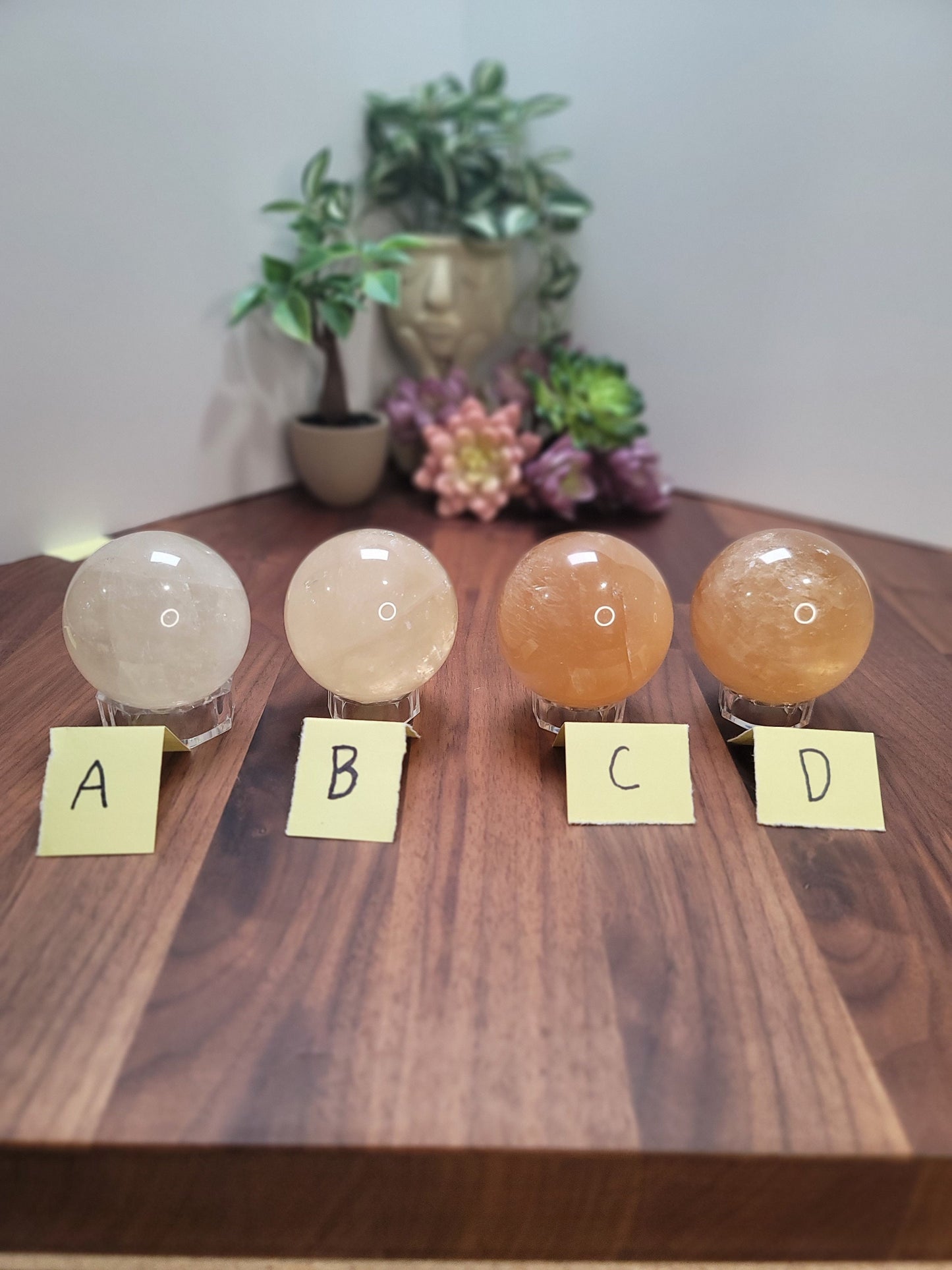 Sparkling Optical Calcite Sphere | White, Honey & Gold colored Crystals | Around 60mm each | You choose your mediation stone for Autumn fall