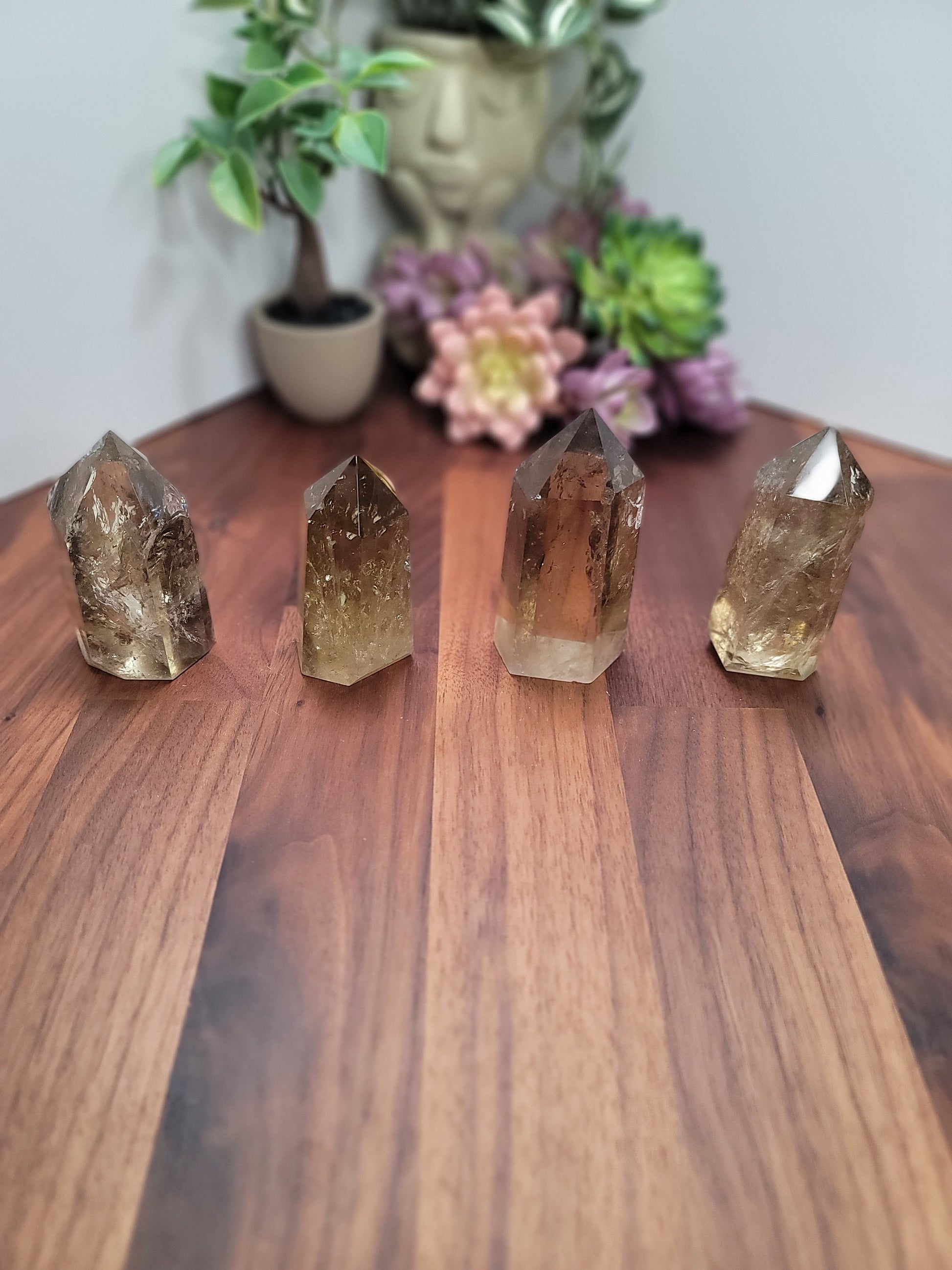 Smokey Quartz Crystal Tower | Various Sizes | Yellow and Clear Crystal Point | You Choose