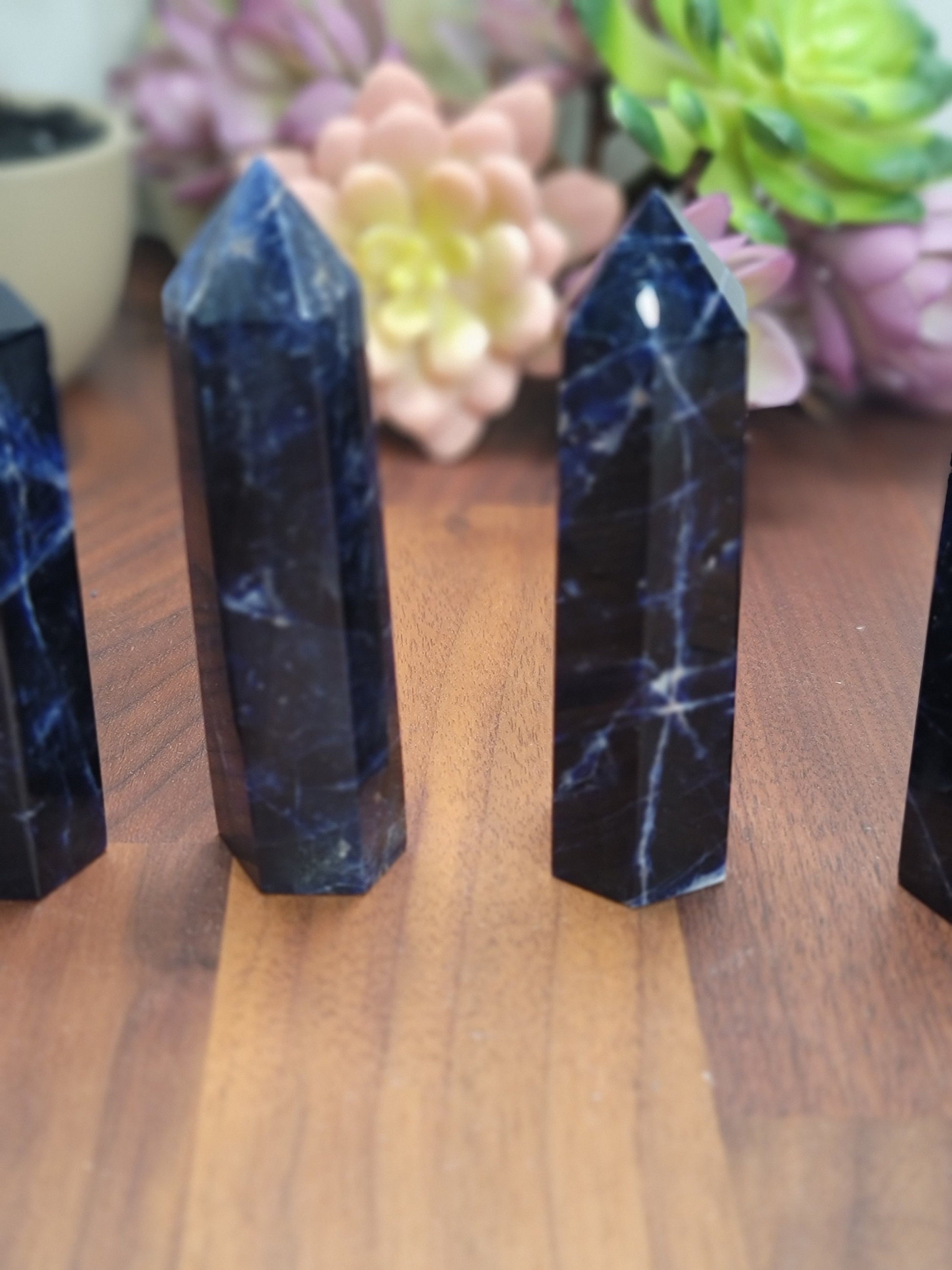 Dark Blue Sodalite Towers | Deep Color Navy Crystal Points | Intuitively Chosen