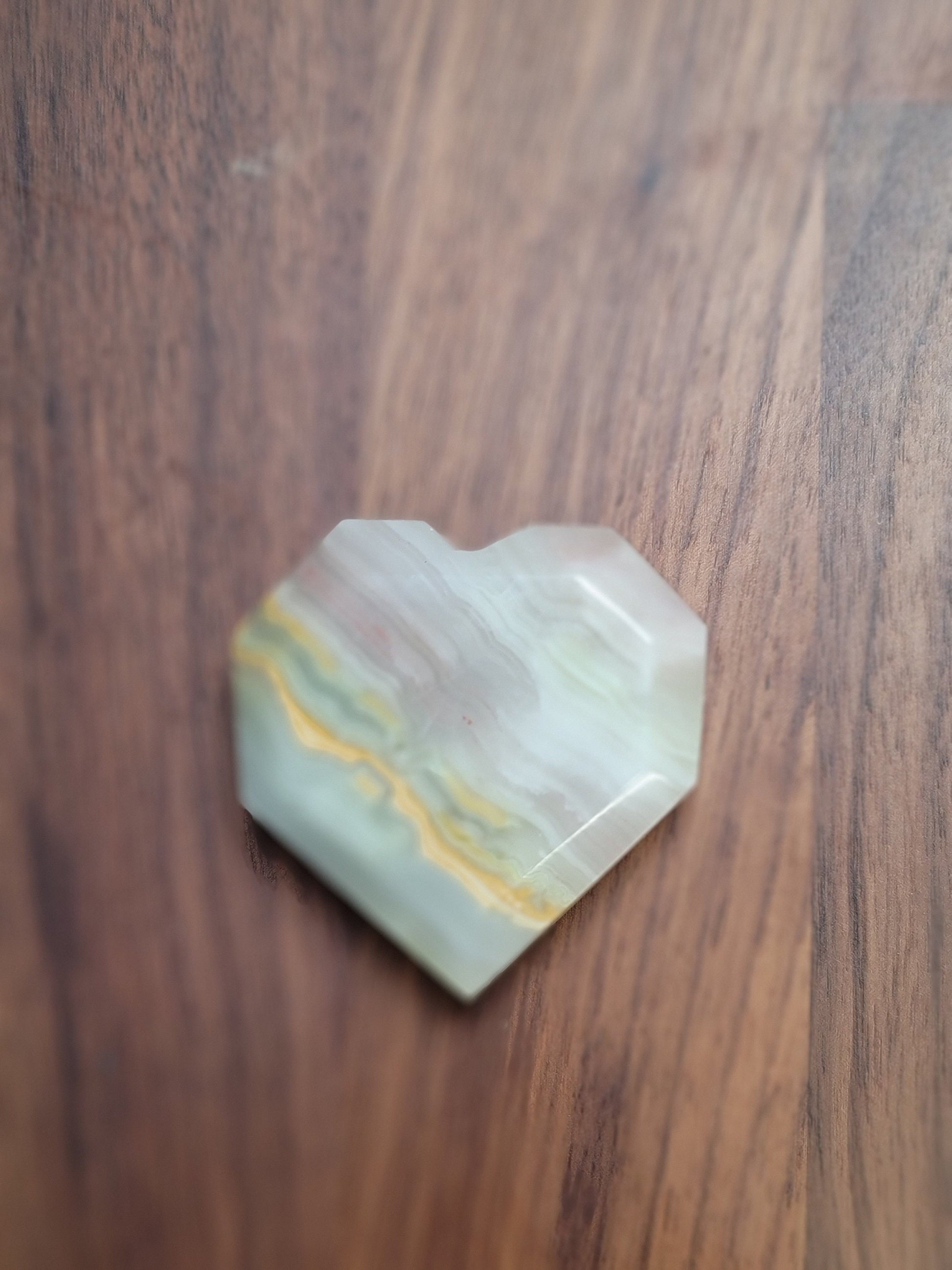 Pink Banded Onyx Faceted Hearts | Size | Standing Heart Carvings | Intuitively Chosen
