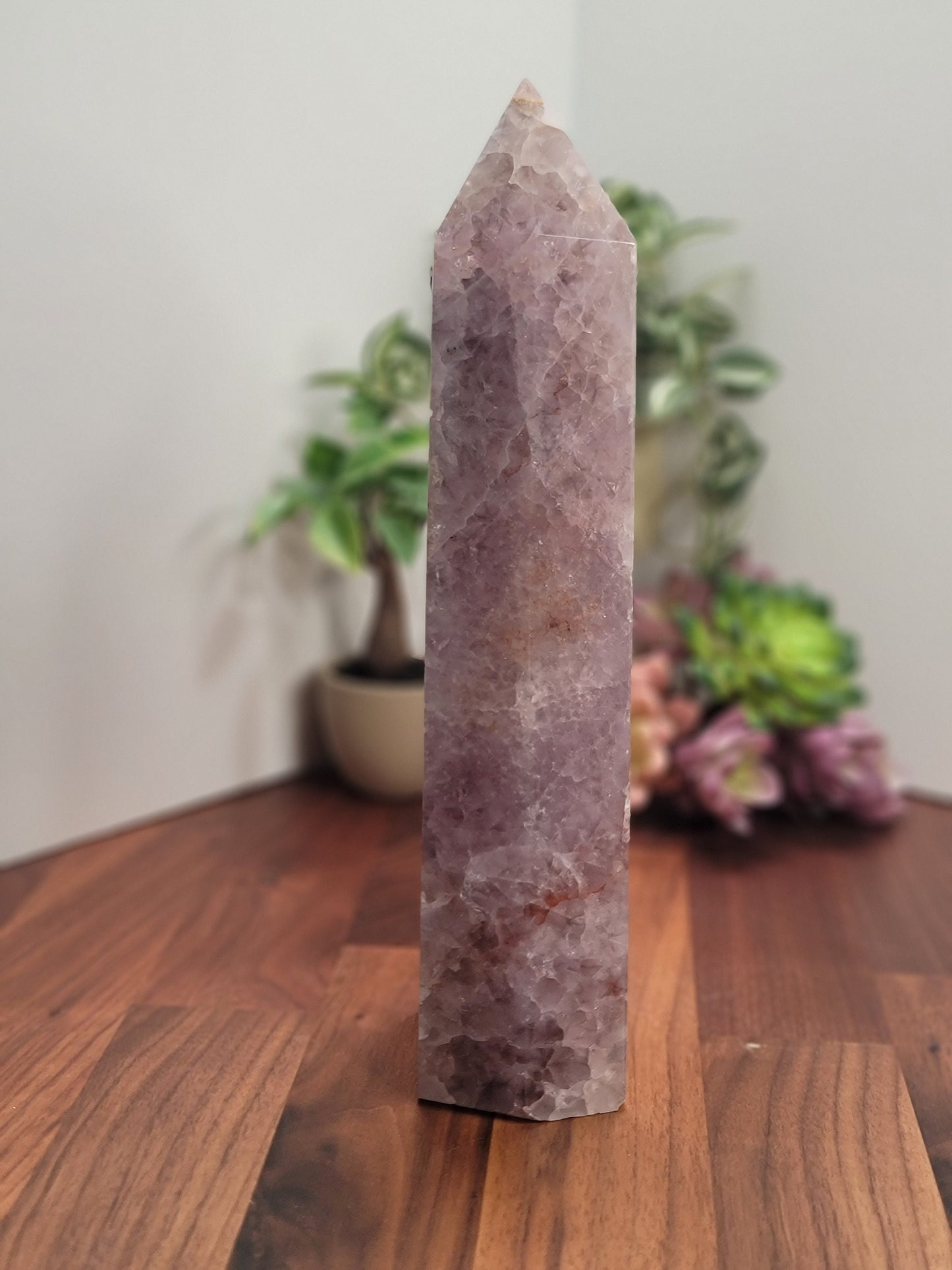 Massive Amethyst Agate Crystal Tower | 10.5 Inches | Purple Gray and Brown Crystal Point | One of Kind