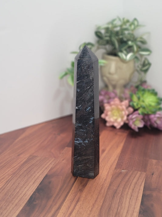 Fancy Fireworks Garnet Tower | 8.5 Inch | Blue Black and Gray Crystal Point | Only 1 Available | B