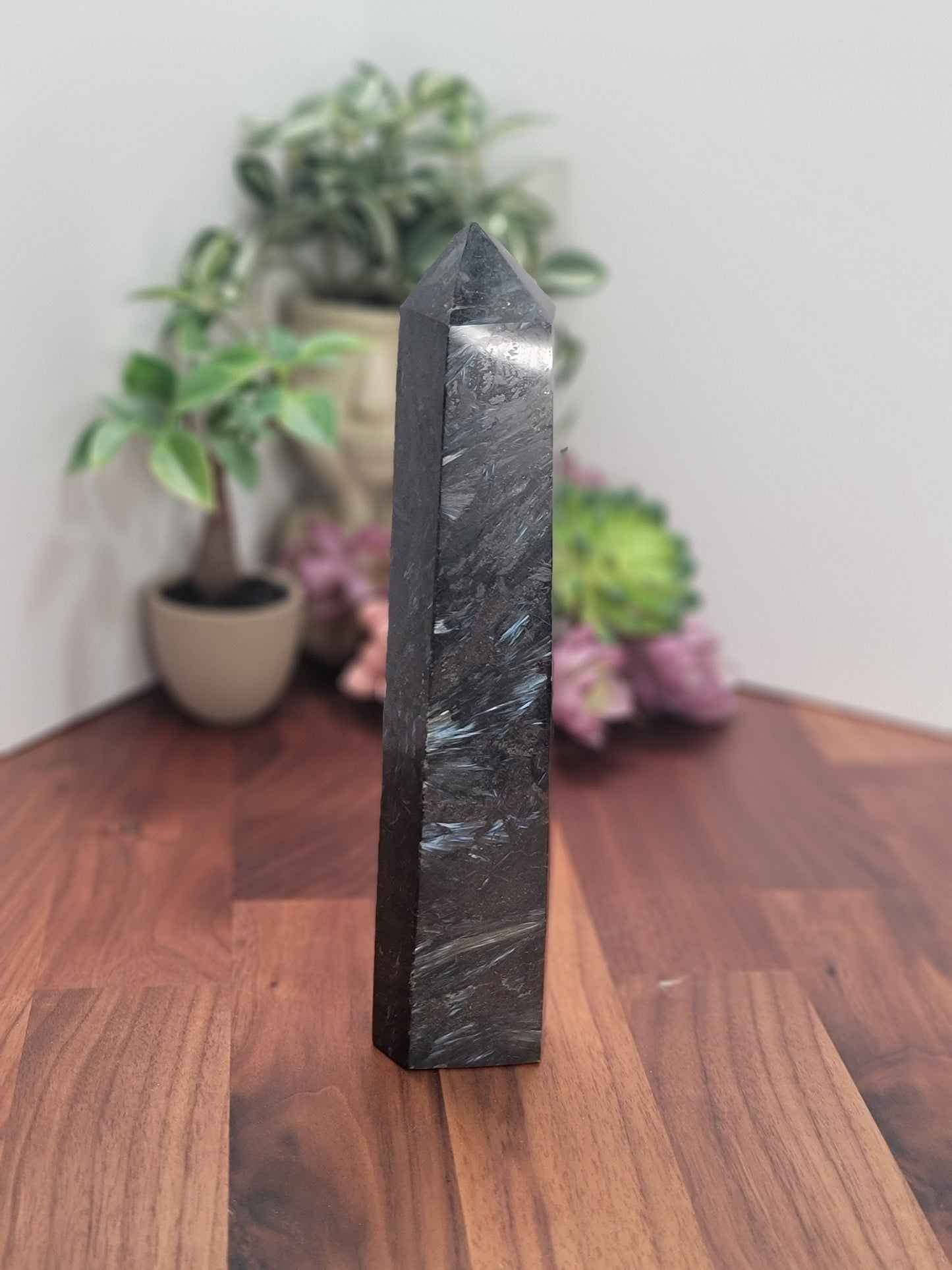 Fancy Fireworks Garnet Tower | 8.5 Inch | Blue Black and Gray Crystal Point | Only 1 Available | B