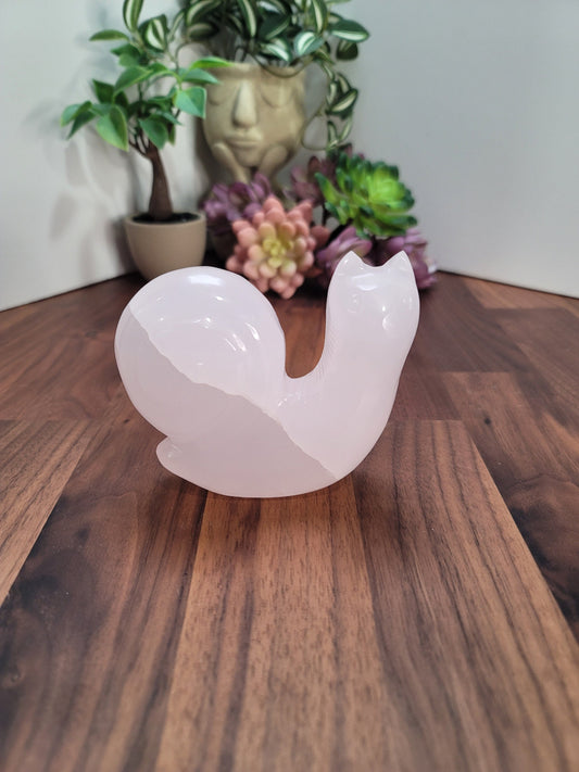Pink Mangano Calcite Snail Carving | Neon Pink UV Reaction | Adorable Fairy Garden Decor
