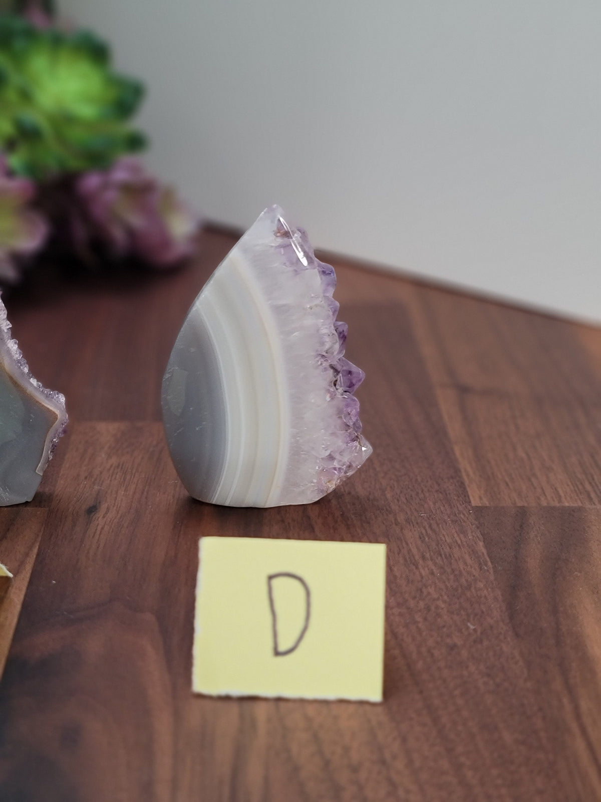 Amethyst Druzy on Blue Agate: Crystal Free Form (3-5 inch)