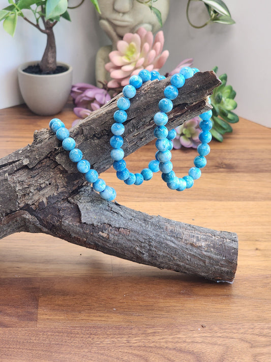 Stunning High Quality Blue Apatite Crystal Bracelet.