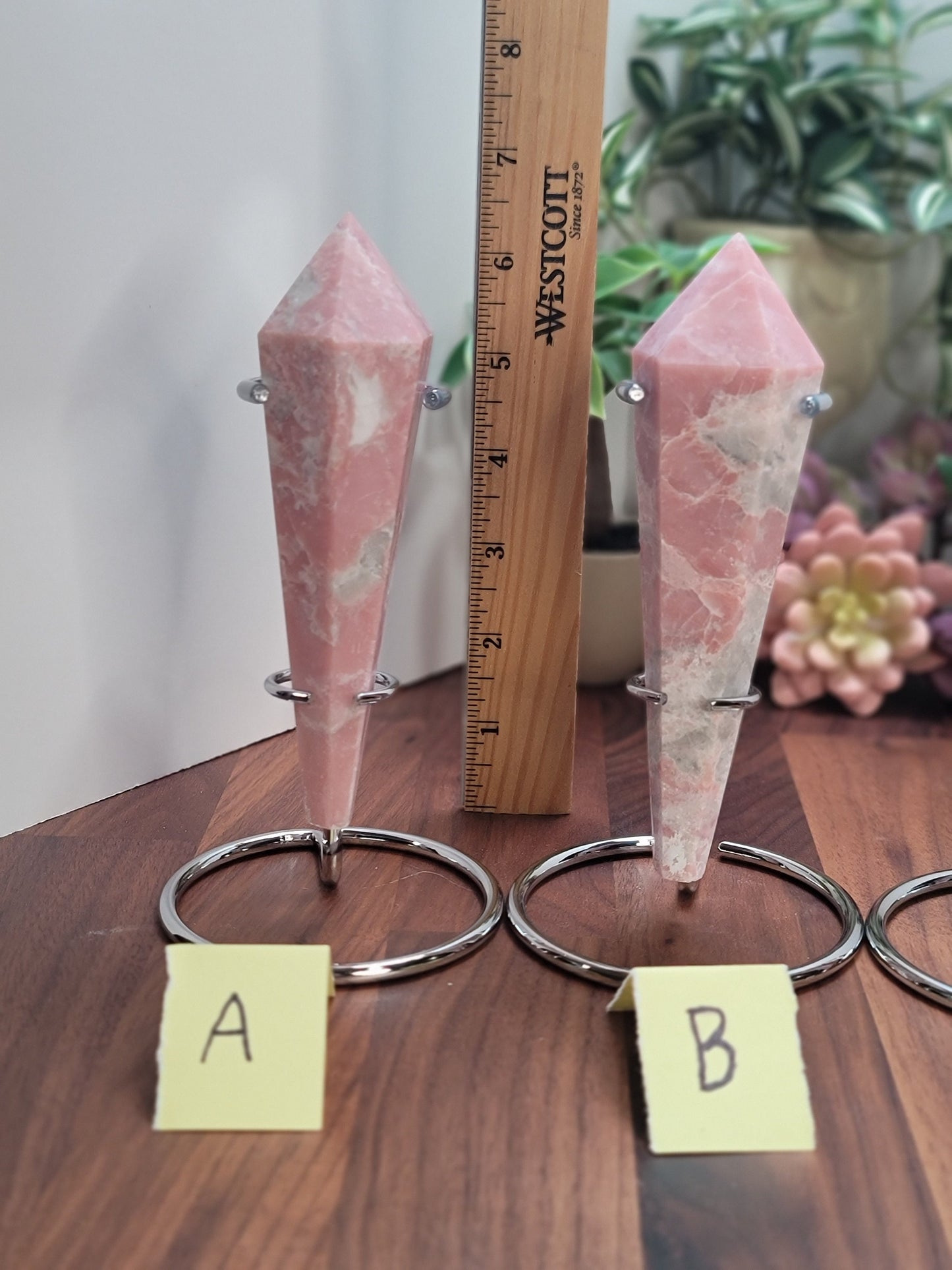 Pretty Pink Opal Scepter Crystal Carving with Stand | 5.5 - 8 Inches |Pink and White Crystal Point | You Choose
