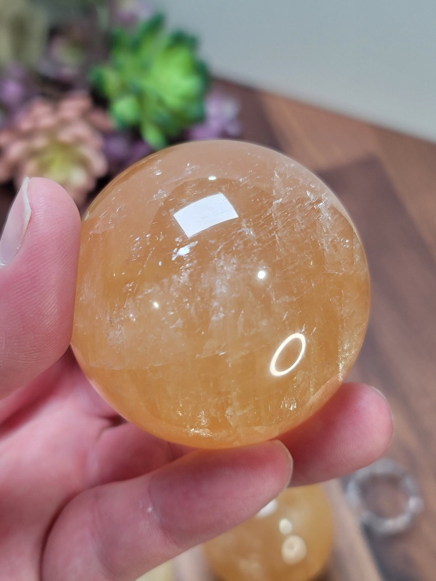 Sparkling Optical Calcite Sphere | White, Honey & Gold colored Crystals | Around 60mm each | You choose your mediation stone for Autumn fall