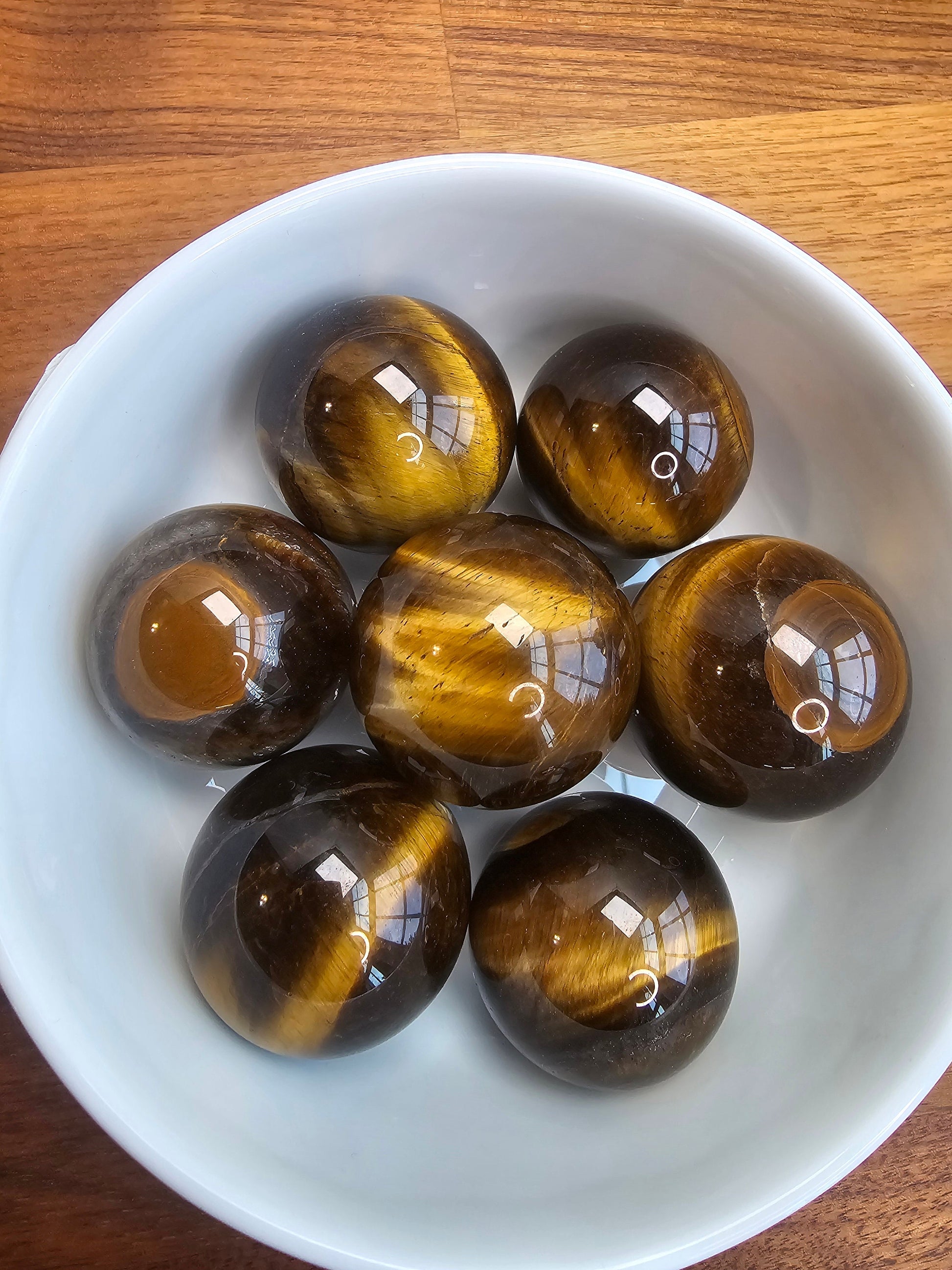 Yellow Tiger Eye Sphere - Flashy Gold Crystal Orb, 35mm