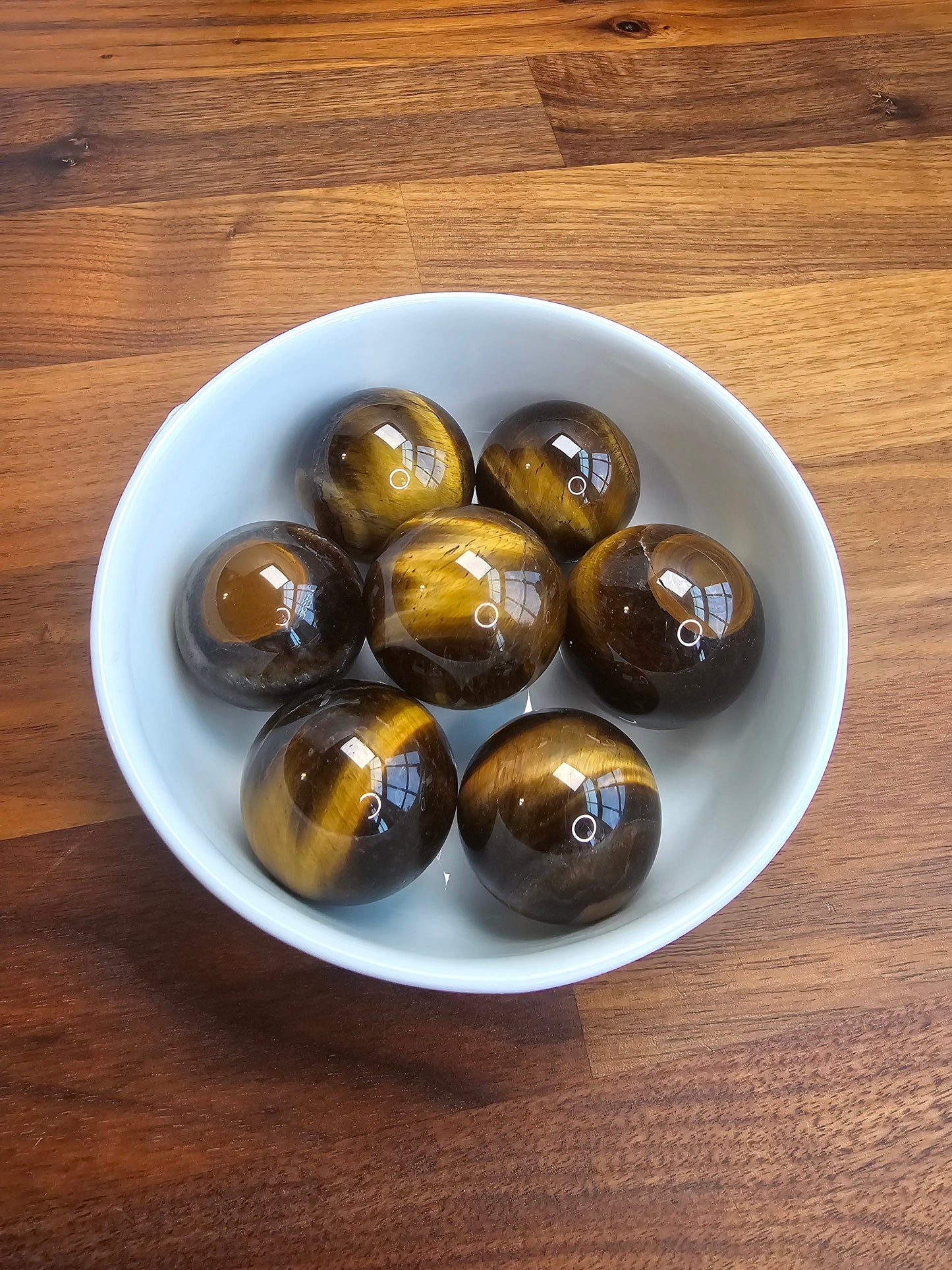 Yellow Tiger Eye Sphere - Flashy Gold Crystal Orb, 35mm