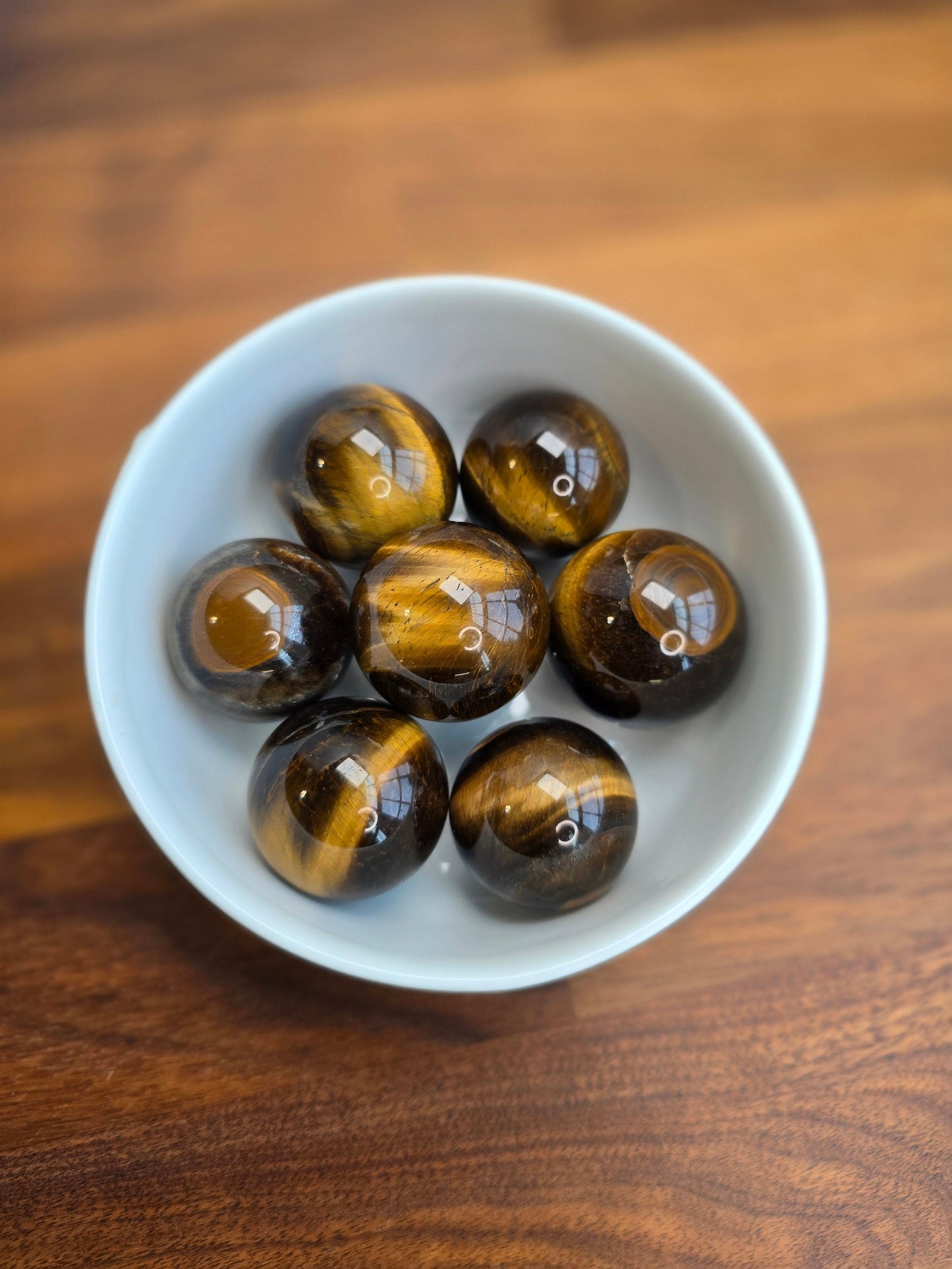 Yellow Tiger Eye Sphere - Flashy Gold Crystal Orb, 35mm