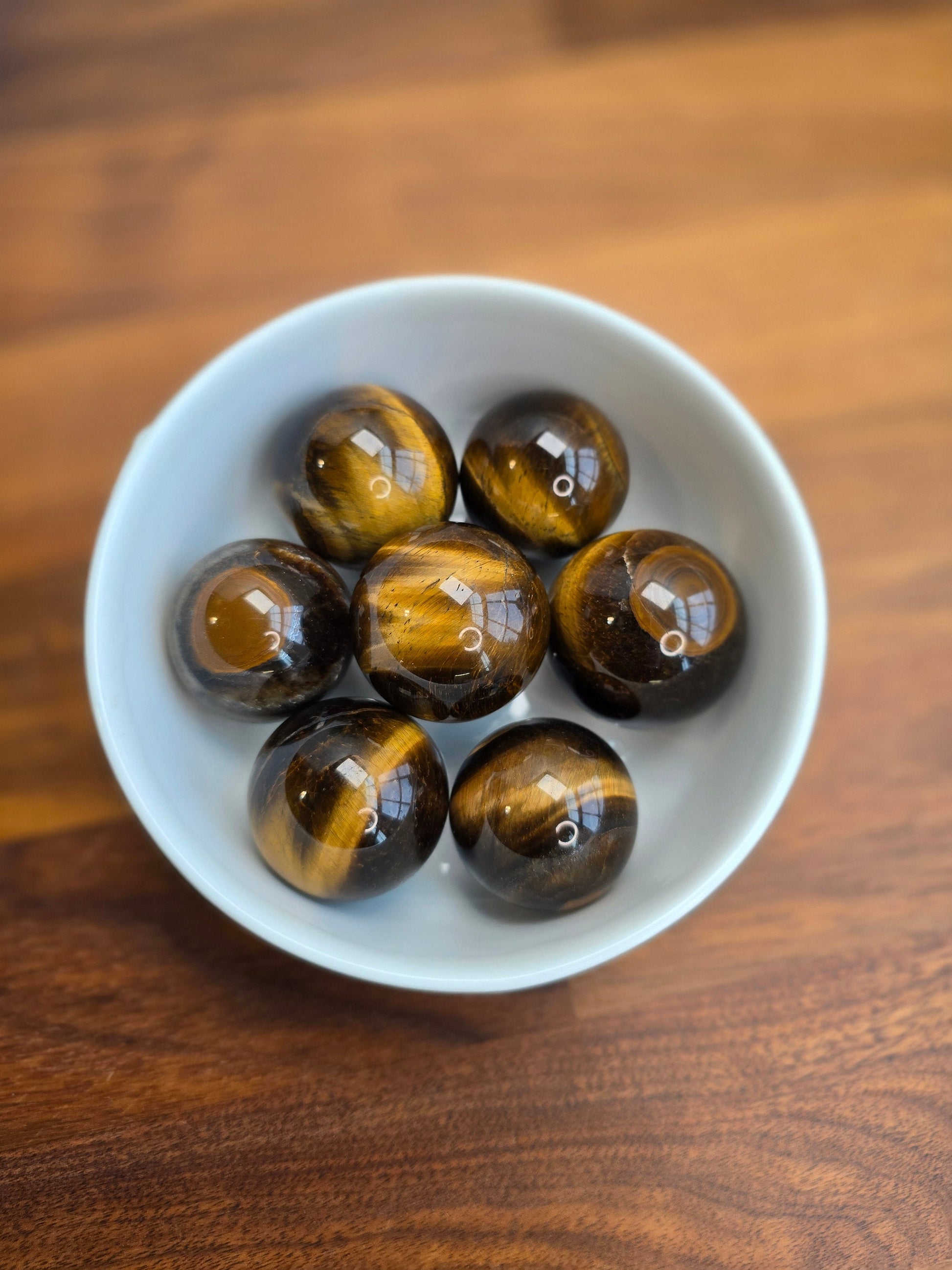Yellow Tiger Eye Sphere - Flashy Gold Crystal Orb, 35mm