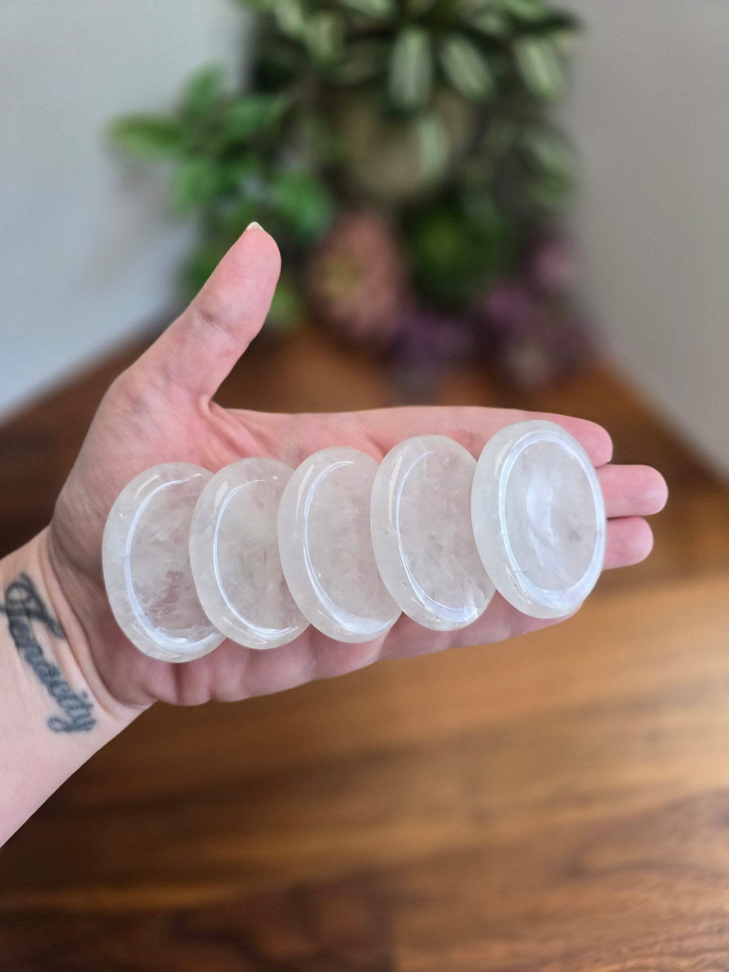 Worry Stone: Clear Quartz Crystal for Fidgeting (1.9 Inch Pocket Size)