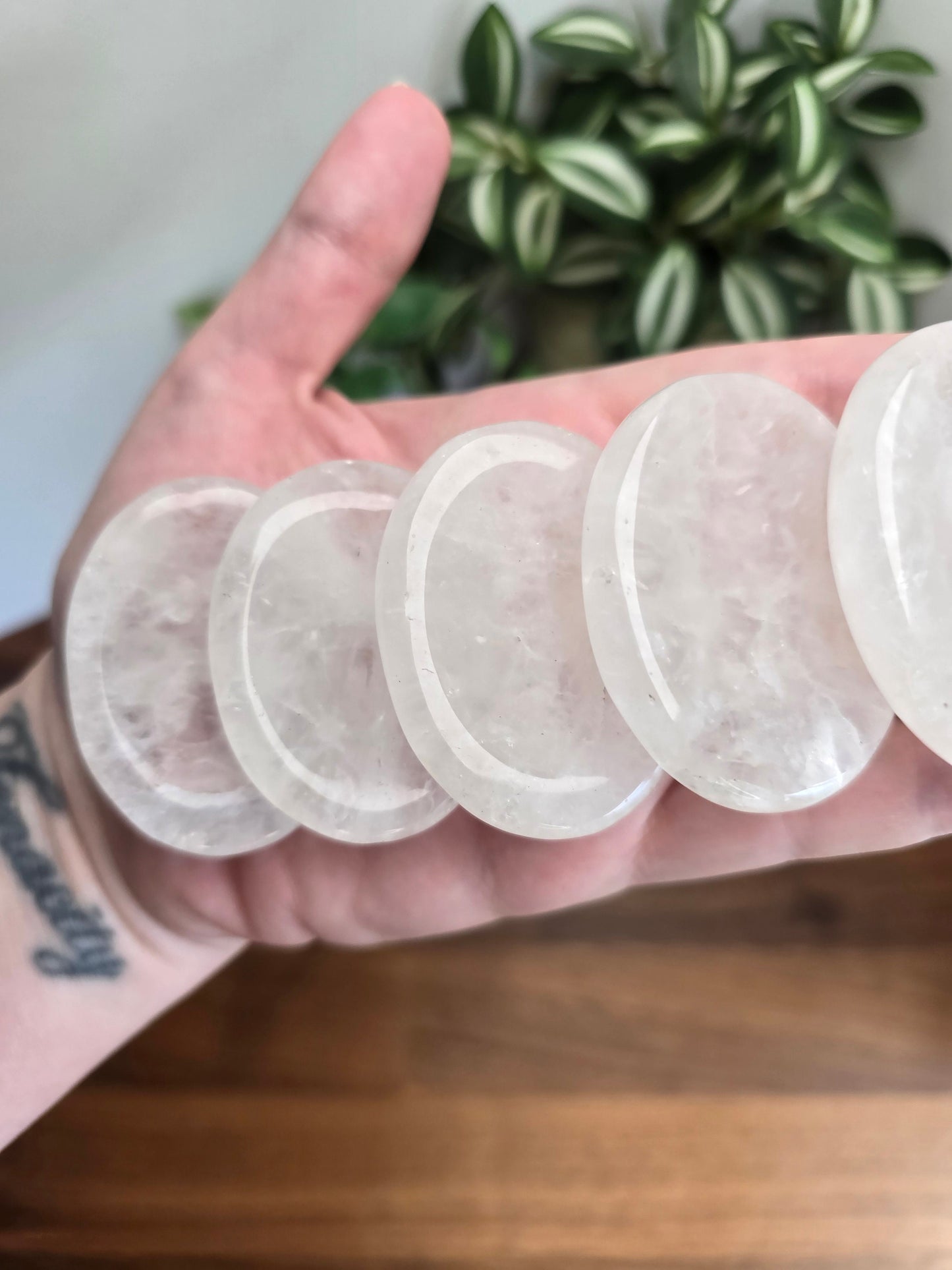 Worry Stone: Clear Quartz Crystal for Fidgeting (1.9 Inch Pocket Size)