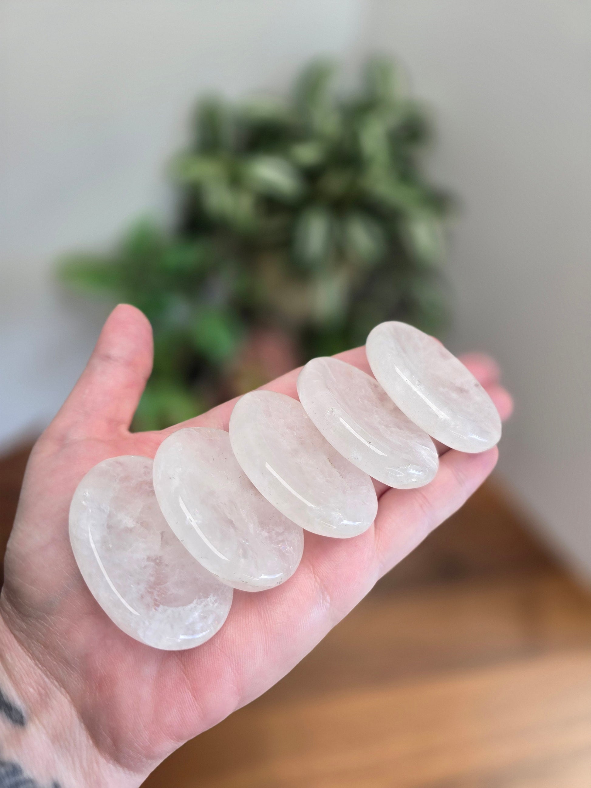 Worry Stone: Clear Quartz Crystal for Fidgeting (1.9 Inch Pocket Size)