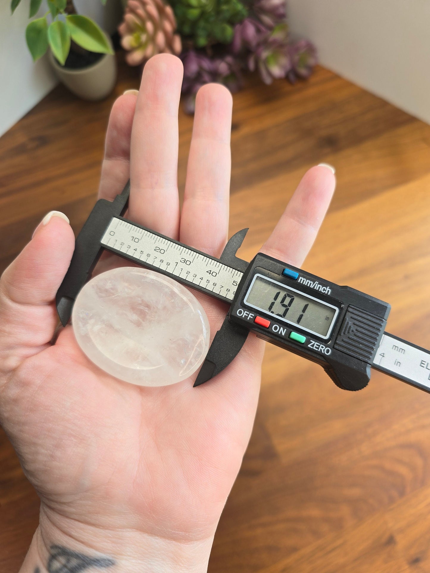 Worry Stone: Clear Quartz Crystal for Fidgeting (1.9 Inch Pocket Size)